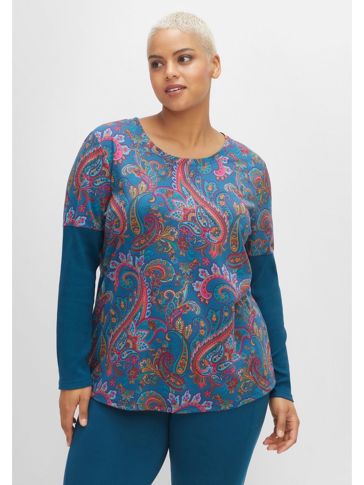 sheego by Joe Browns Langarmshirt Große Größen mit farbenfrohem ...