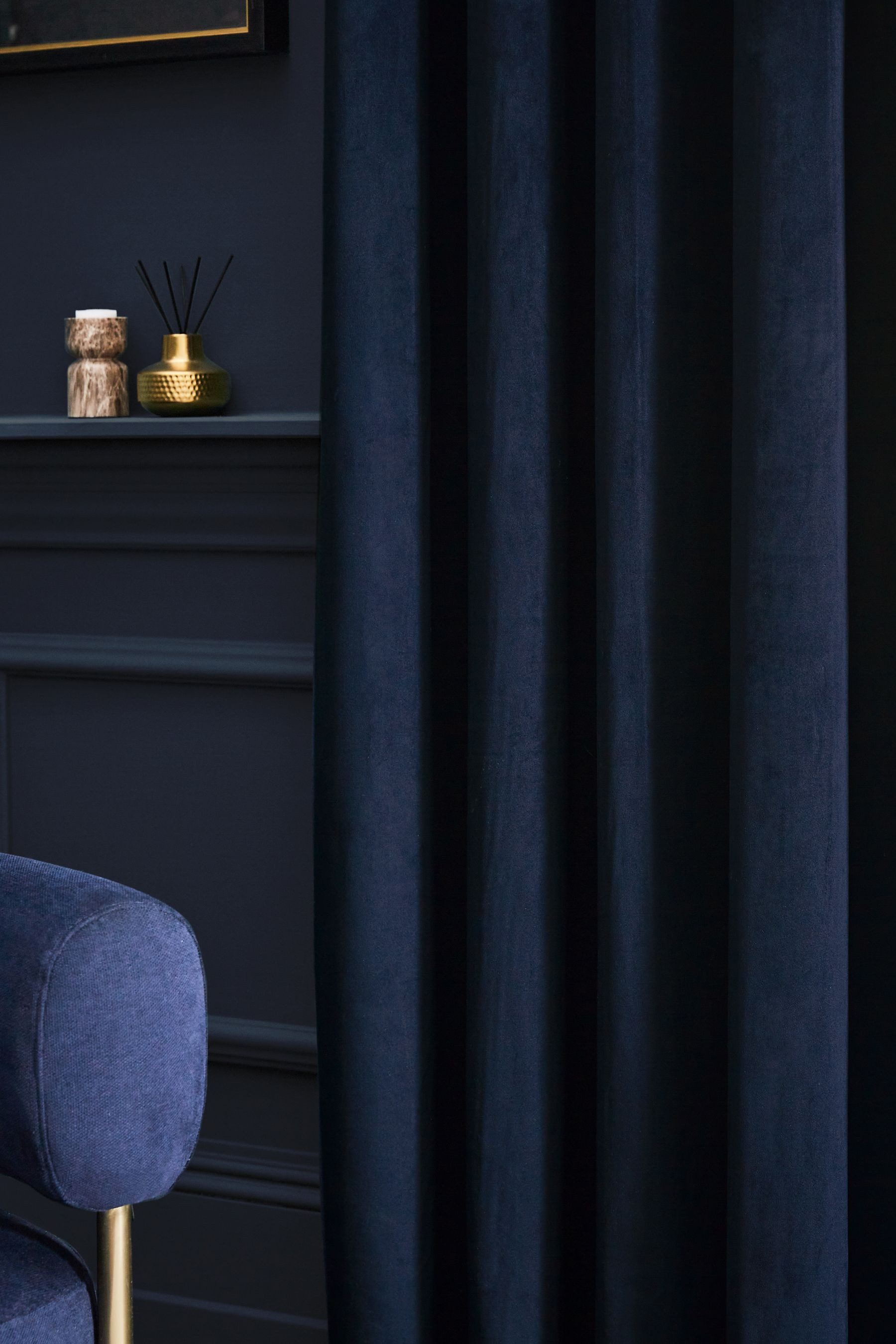 Next Vorhang Gefütterte Ösenvorhänge aus Mattsamt (2 St)