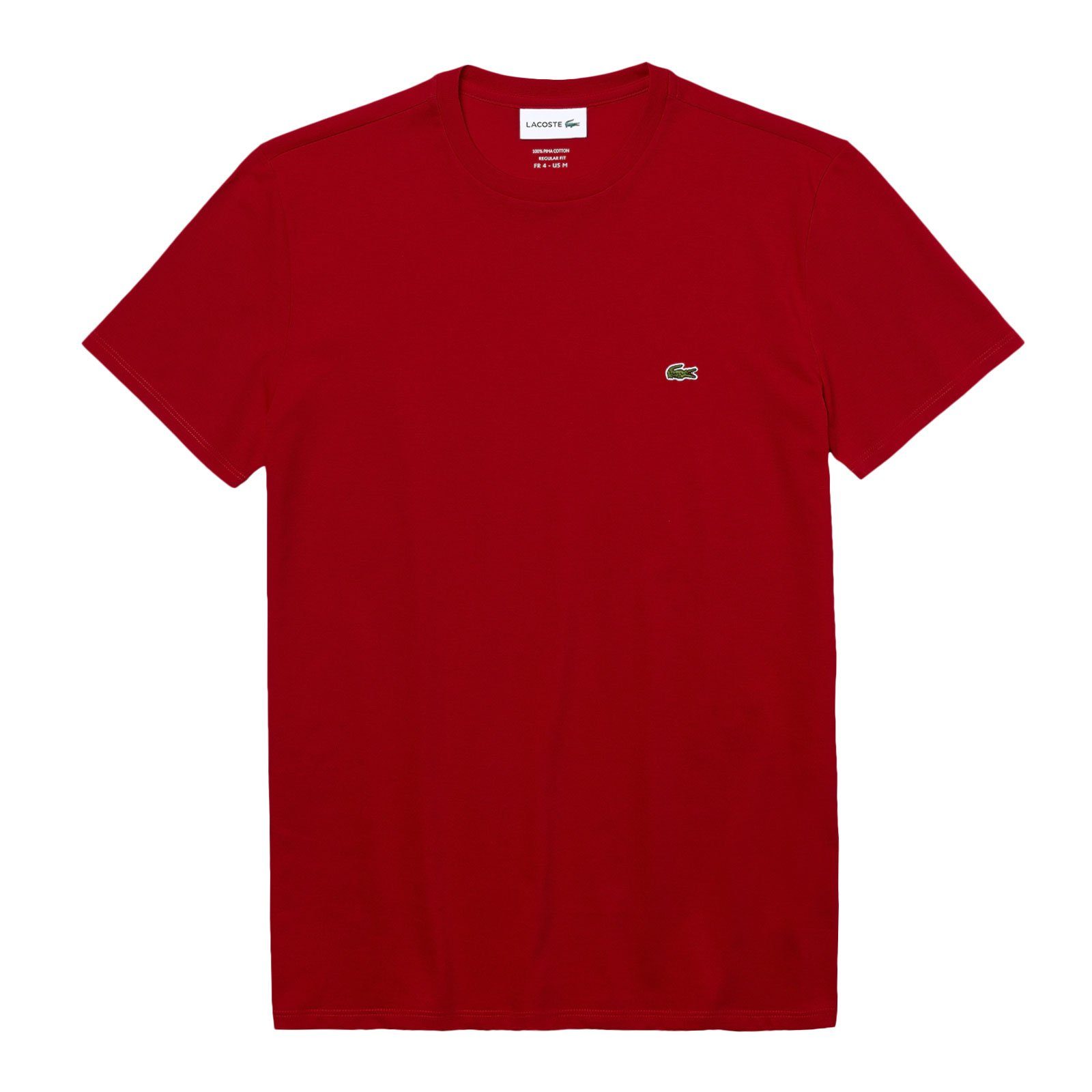 Krokodil T-Shirt mit auf Cotton Neck Brust 240 Lacoste dark der kleinem Crew red