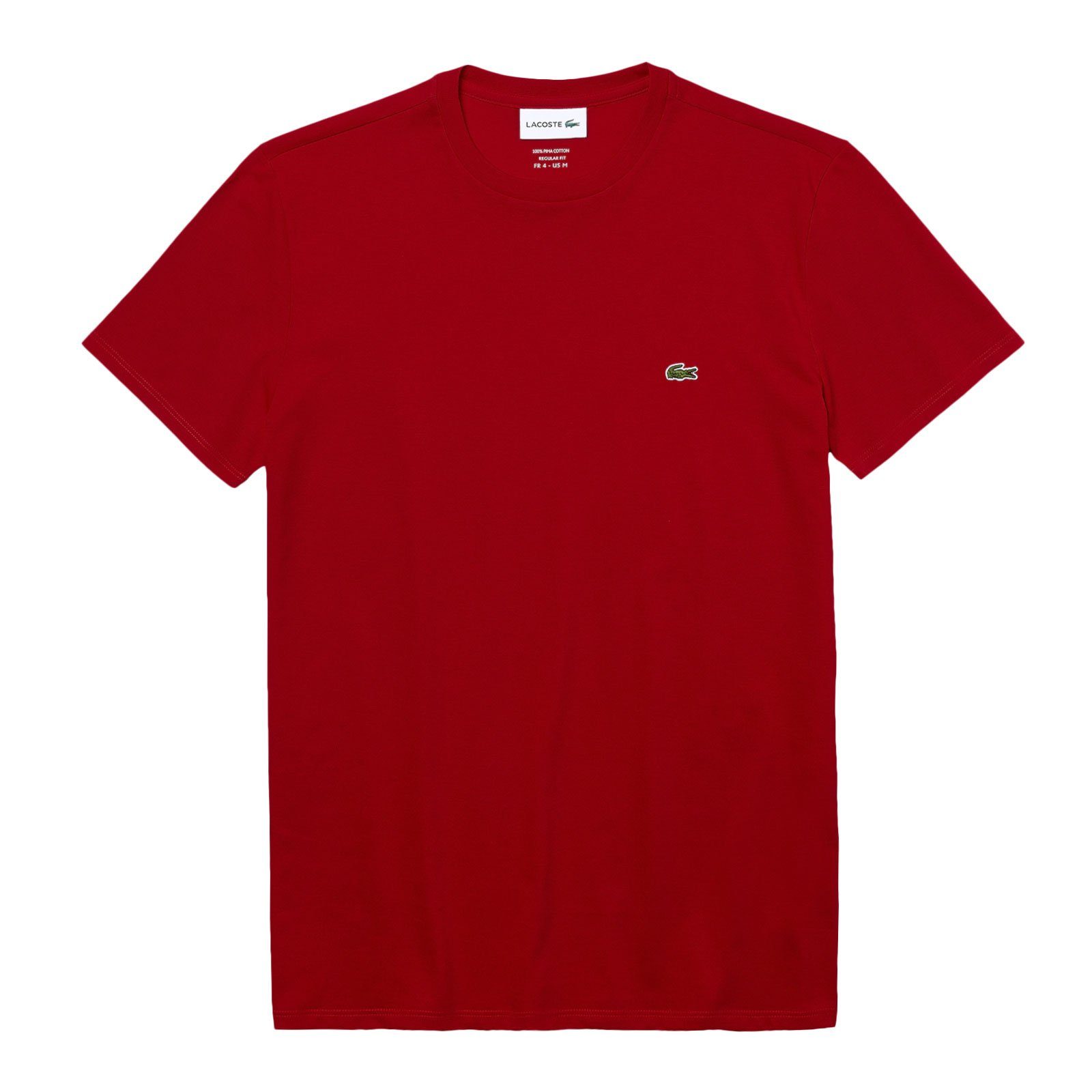 Cotton red Neck Brust 240 dark auf Crew T-Shirt mit der Lacoste kleinem Krokodil