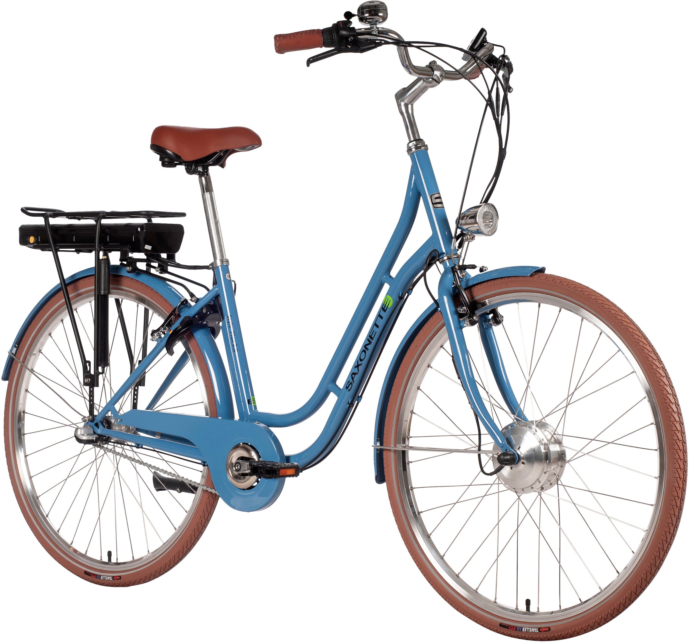 SAXONETTE E-Bike Cityrad Style Plus 2.0, 3 Gang, Nabenschaltung, Frontmotor, 375 Wh, (mit Akku-Ladegerät), Pedelec, Elektrofahrrad für Damen u. Herren