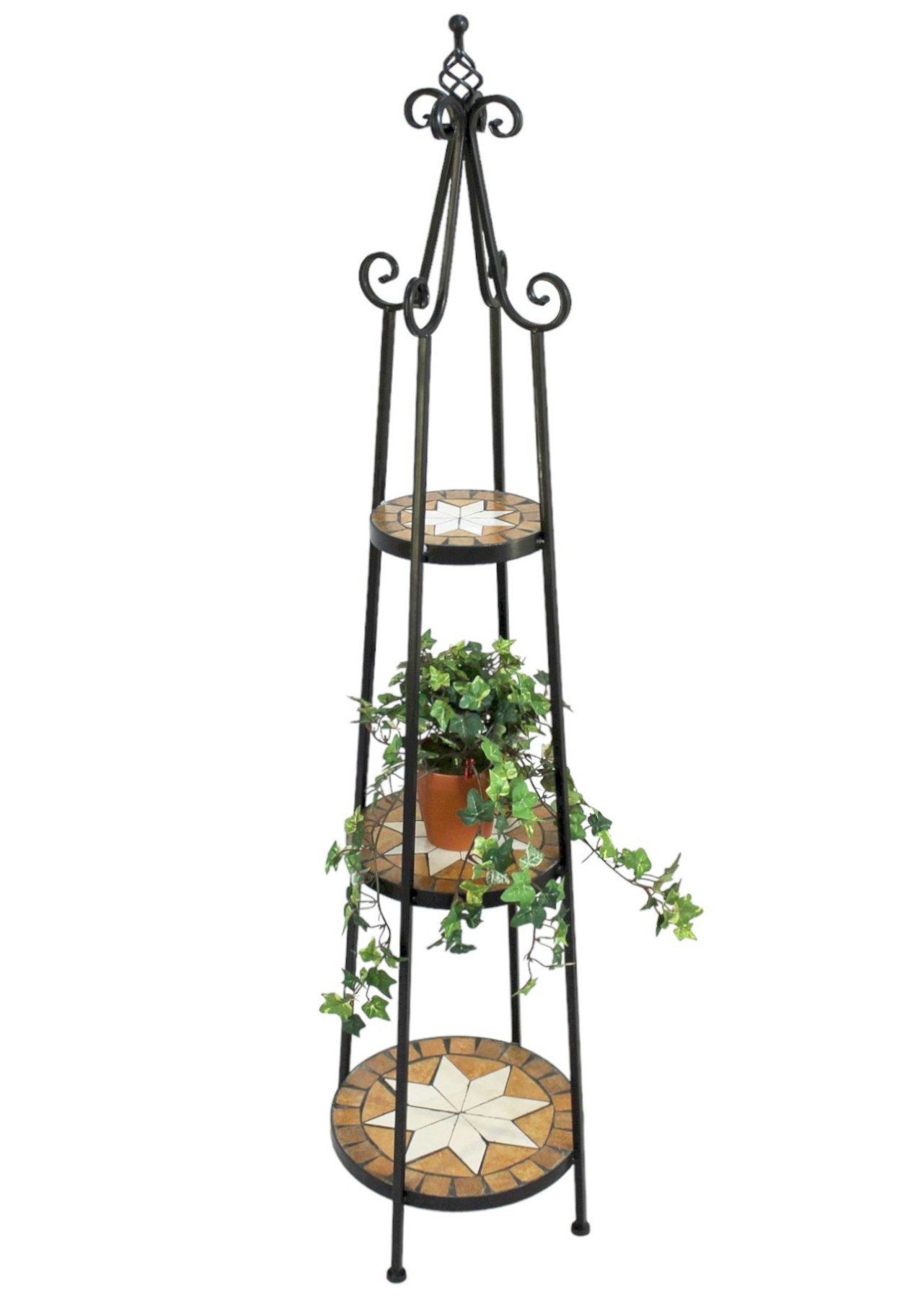 DanDiBo Blumenständer Mosaik Rund 140 cm Blumentreppe Blumenregal Blumensäule