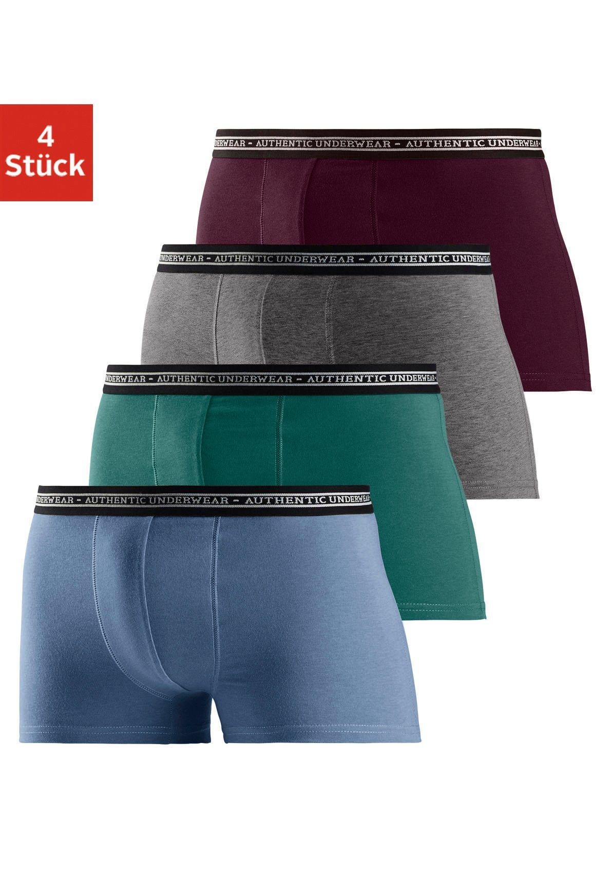 AUTHENTIC LE JOGGER Boxer Boxershorts für Herren (Packung, 4-St), schwarzer Webbund mit Logoschriftzug