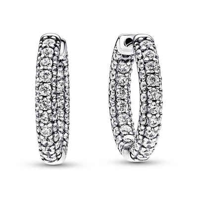 Pandora Paar Серьги-кольца Timeless Серьги Pavé für Damen aus 925er Silber von PANDORA