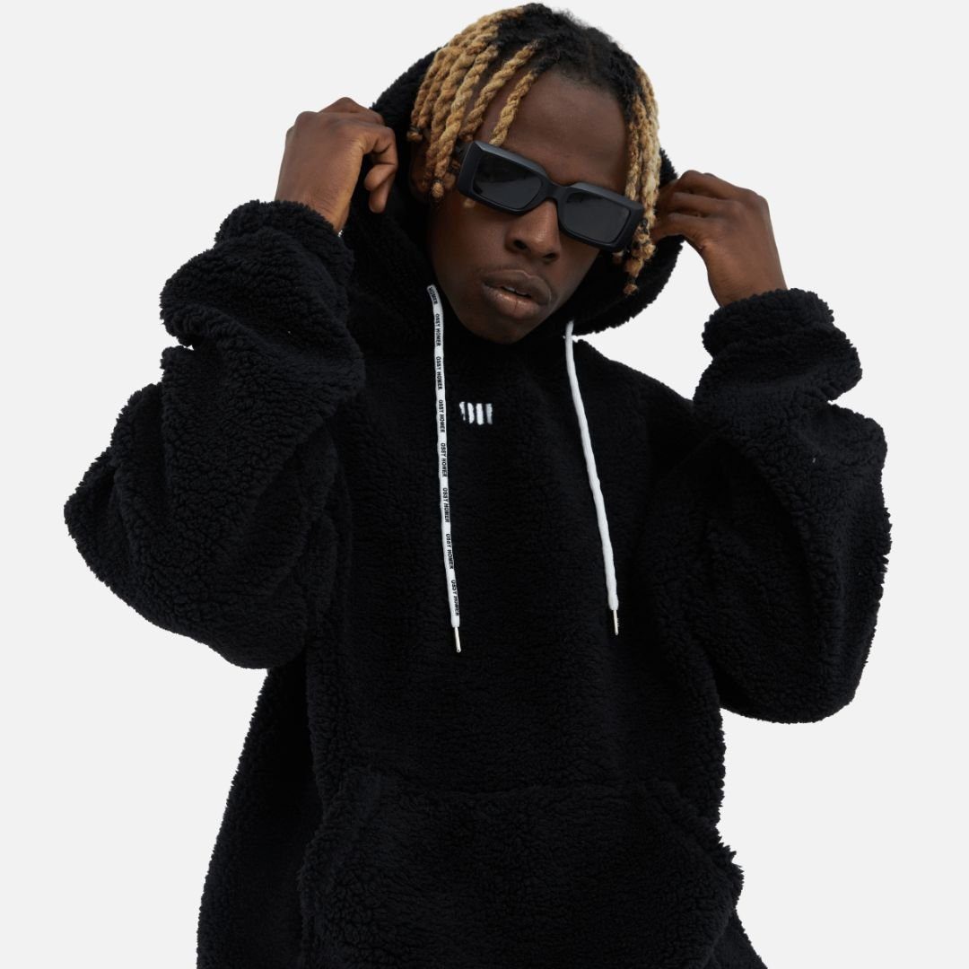 COFI Casuals Hoodie Teddy Basic Hoodie Teddyfell Sweater Pullover Oversize günstig online kaufen