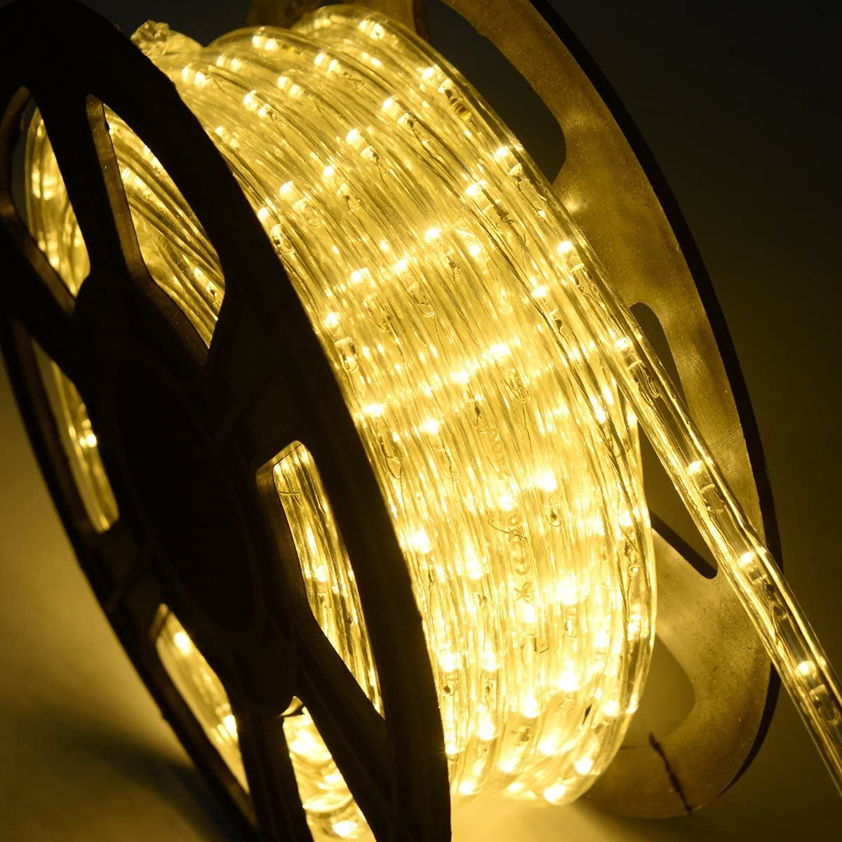 COSTWAY LED-Lichterschlauch 10M Lichterschlauch LEDs 360 mit Warmweiß