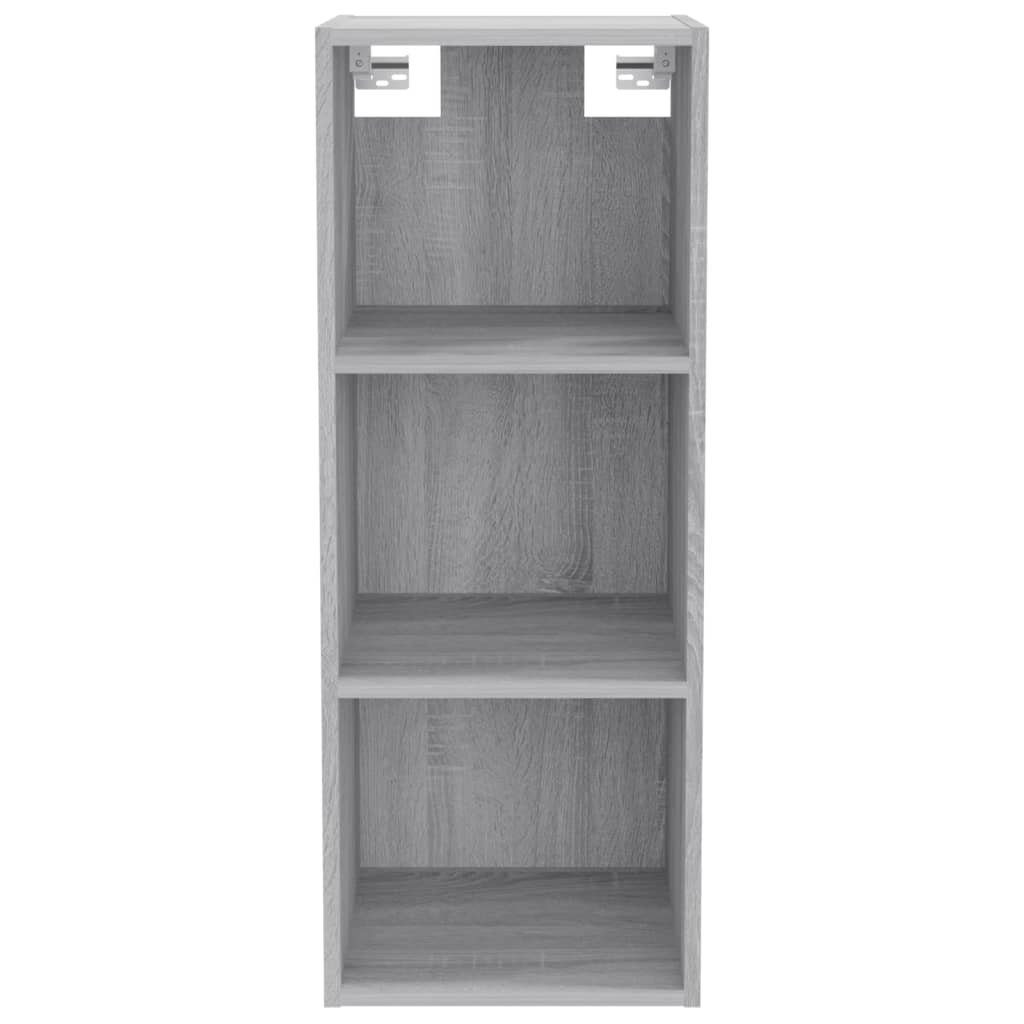 furnicato Wandregal Wandschrank Grau Sonoma 34,5x32,5x90 Holzwerkstoff cm