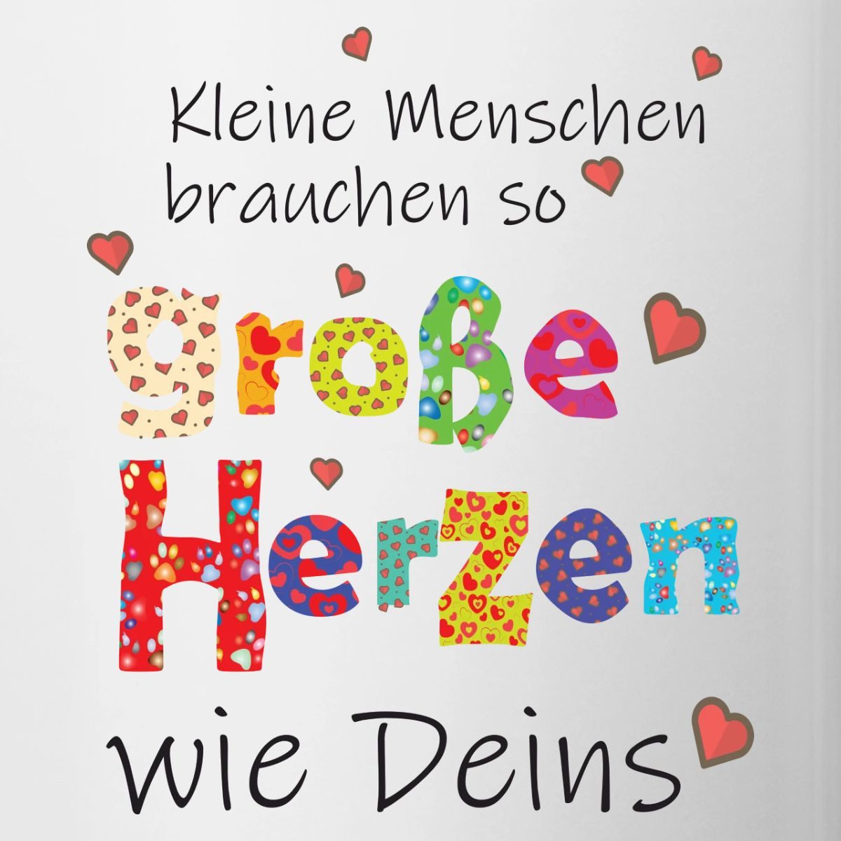 Spreadshirt Tasse Große Herzen Abschiedsgeschenk Erzieherin Lehrerin Tasse Zweifarbig, Keramik