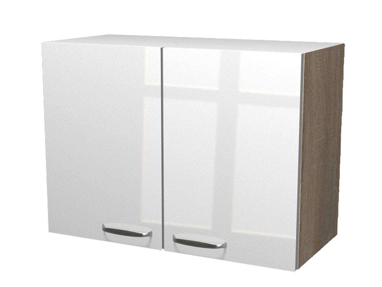 Flex-Well Hängeschrank Hängeschrank Küche - 80 cm breit - Hochglanz Weiß Sonoma Eiche – Valen