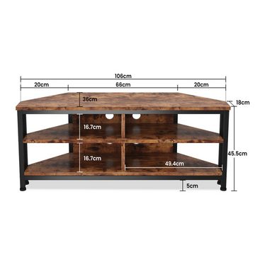 Dripex Lowboard TV Eckschrank Eckkommode Schrank mit LED Beleuchtung, Breite 106cm