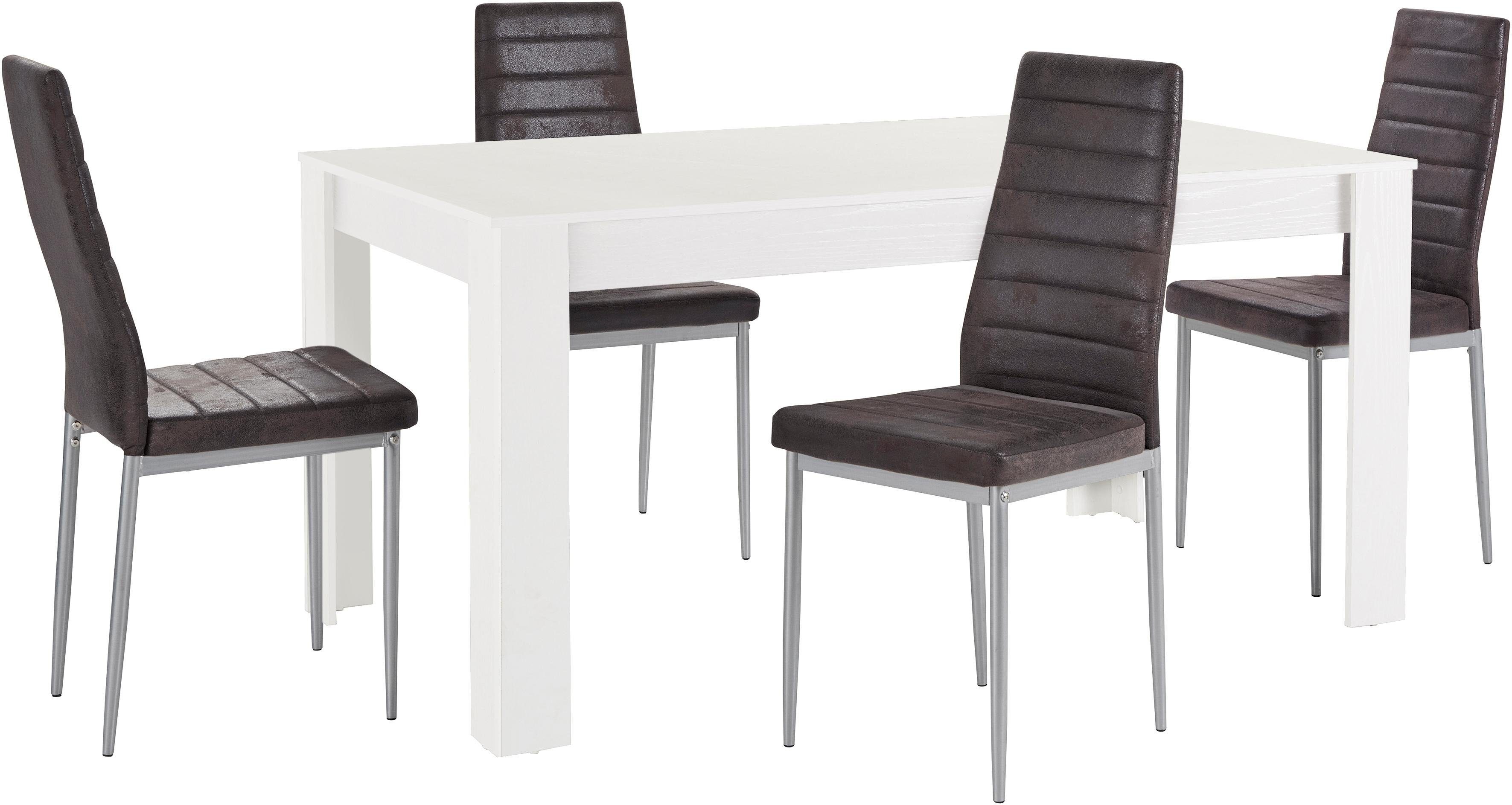 OTTO home Essgruppe Lynn160/Kate, (Set, 5-tlg), Tisch mit 4 Stühlen