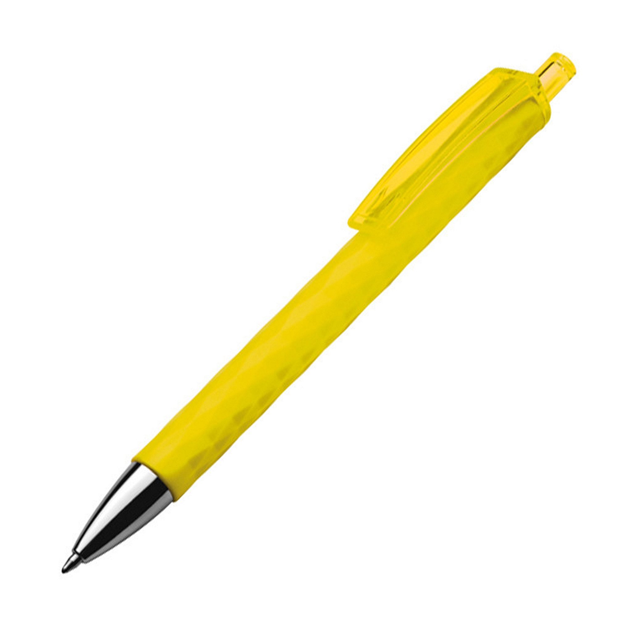 Kugelschreiber 10 Kugelschreiber aus Kunststoff mit gemustertem Schaft / Farbe: gelb