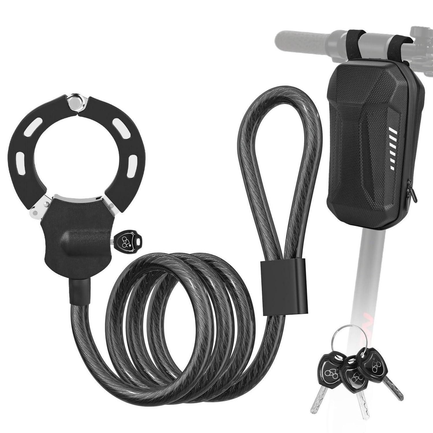 LuxusKollektion Kettenschloss E Scooter Schloss Handschellenschloss Silikon Schwarz