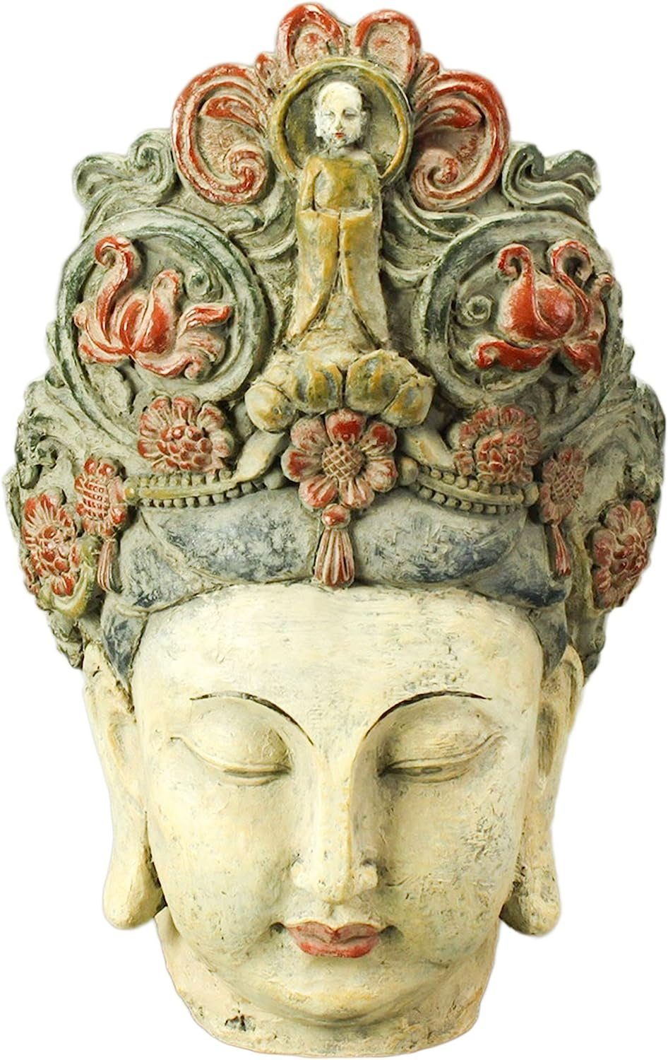 Werner Voß Skulptur Skulptur Frauenkopf Blumengöttin Deko asia Buddha feng shui 44 cm