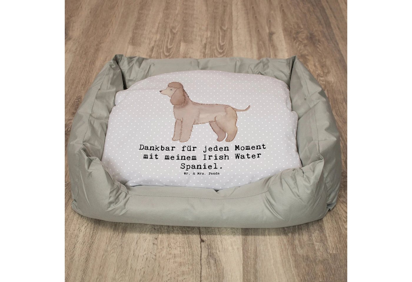 Thumbnail - Mr. & Mrs. Panda Tierbett Irish Water Spaniel Moment - Grau Pastell - Geschenk, Jagdhund, Hunde, Süße Designs
