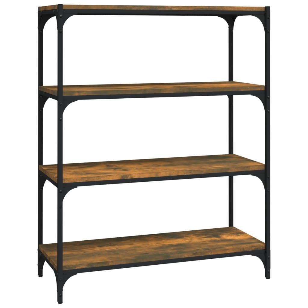 Holzwerkstoff cm und furnicato Bücherregal Stahl Räuchereiche 80x33x100