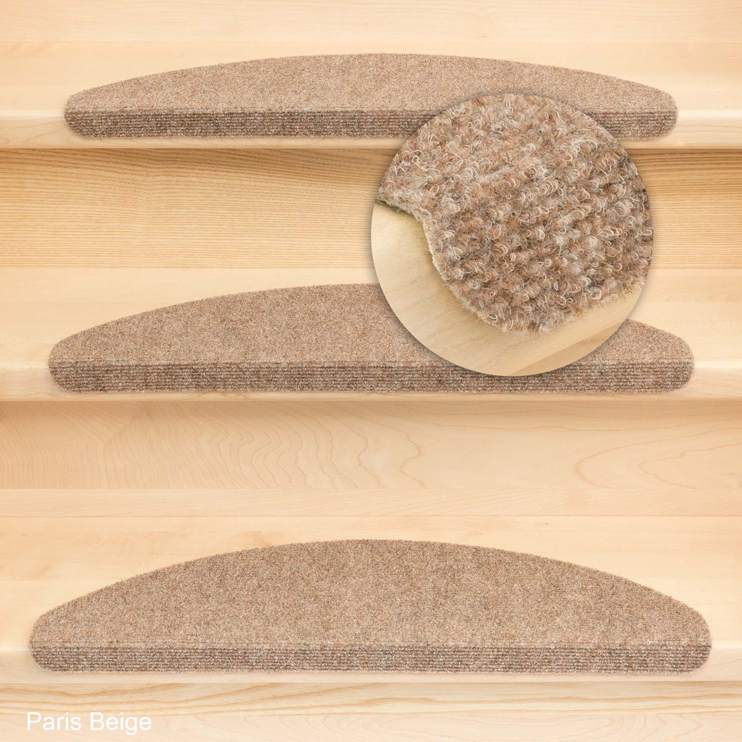 Metzker® Stufenmatte Stufenmatten Ramon MW Halbrund Einzeln und SparSet´s, halbrund, Höhe: 2 mm, 14 Stück im Set - Hellbraun – Bild 2 von 5