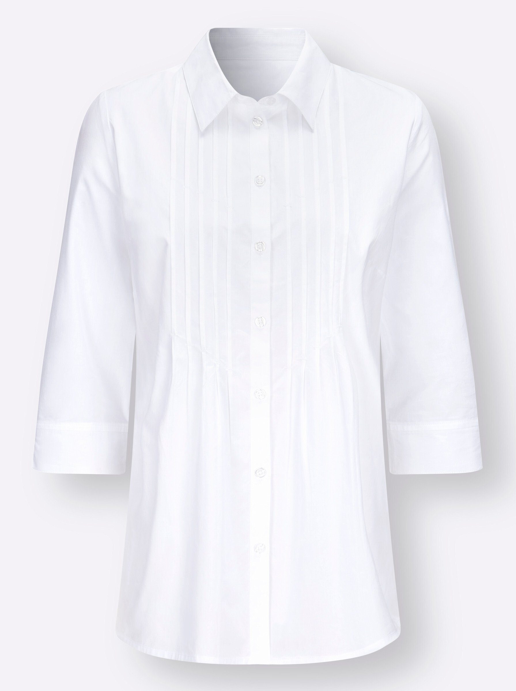 Sieh an! Klassische Bluse Longbluse 3/4-Arm