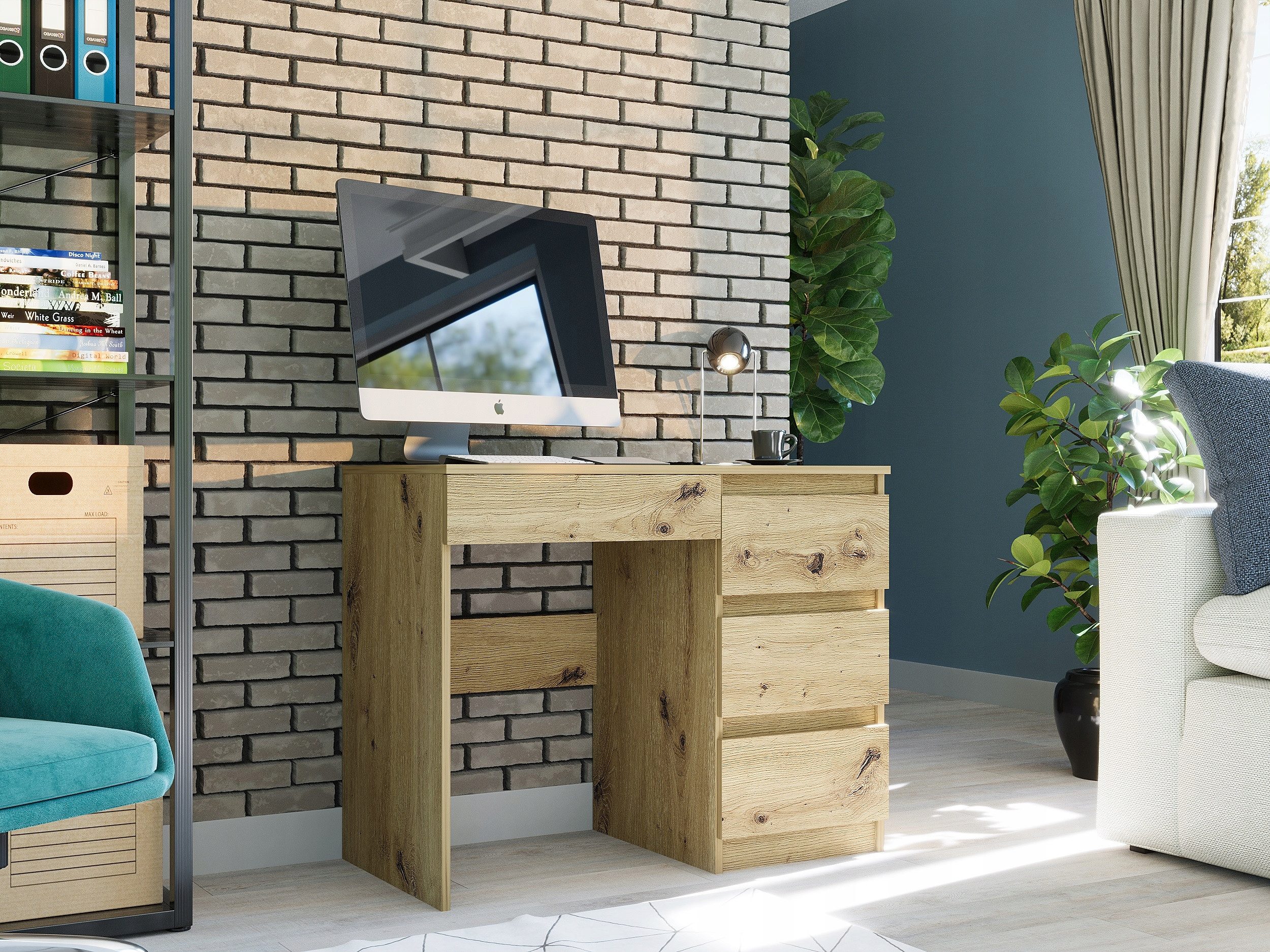 Home Collective Schreibtisch mit 4 Schubladen günstig online kaufen
