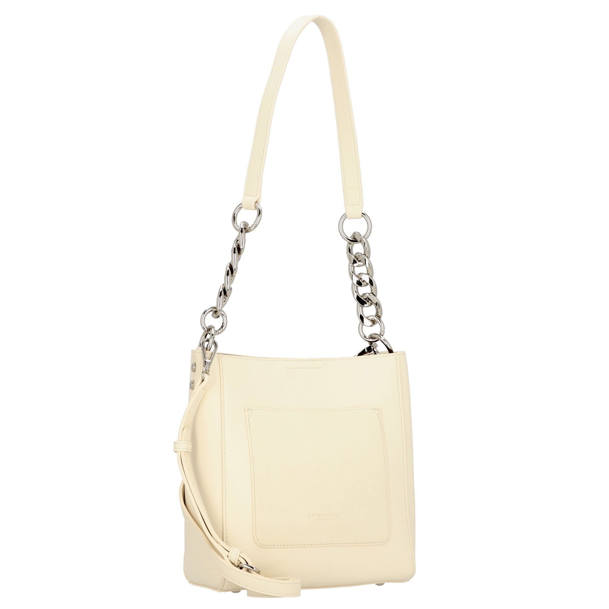 Seidenfelt Manufaktur Schultertasche, beige Kunstleder cotton