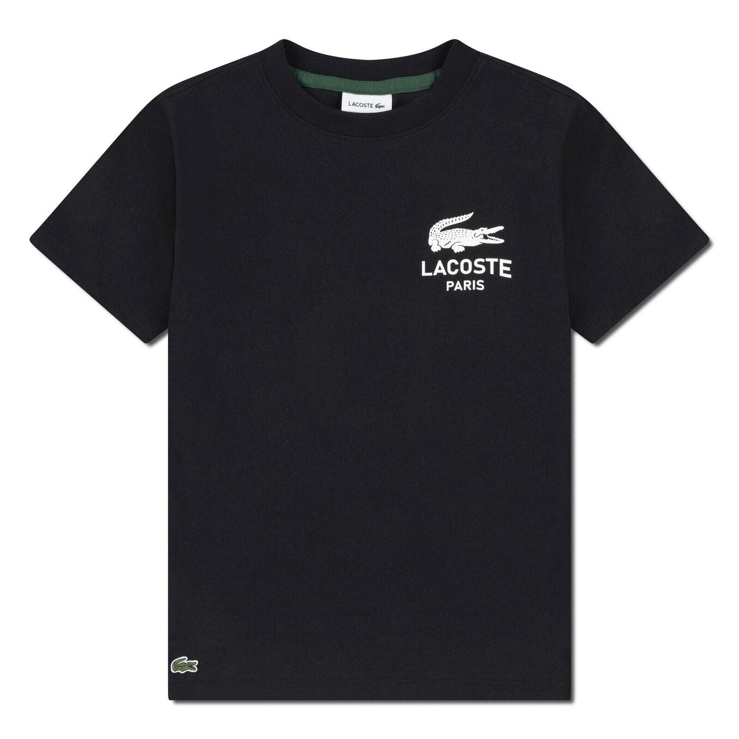 Lacoste T-Shirt Lacoste Jungen-T-Shirt aus Jersey mit „LACOSTE PARIS“– Schwarz