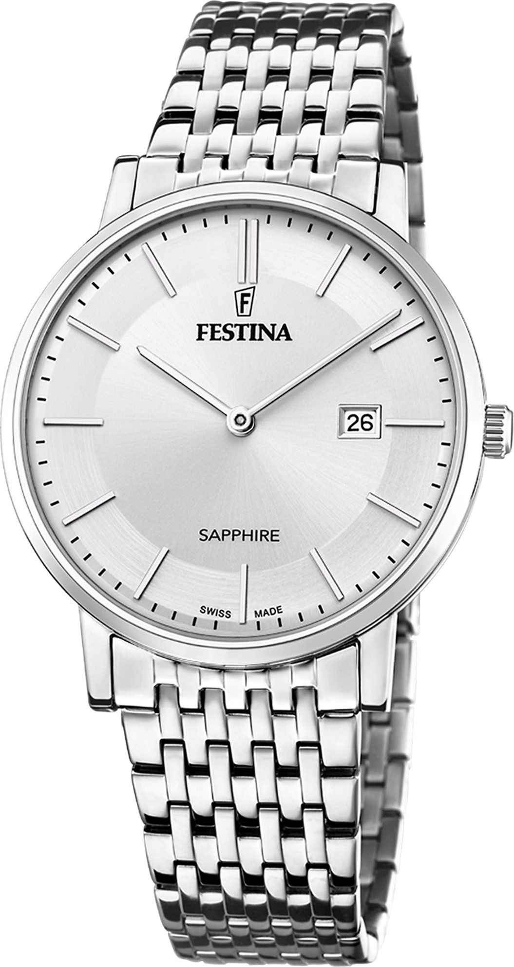 Quarzuhr Festina Herrenuhr Edelstahl silber