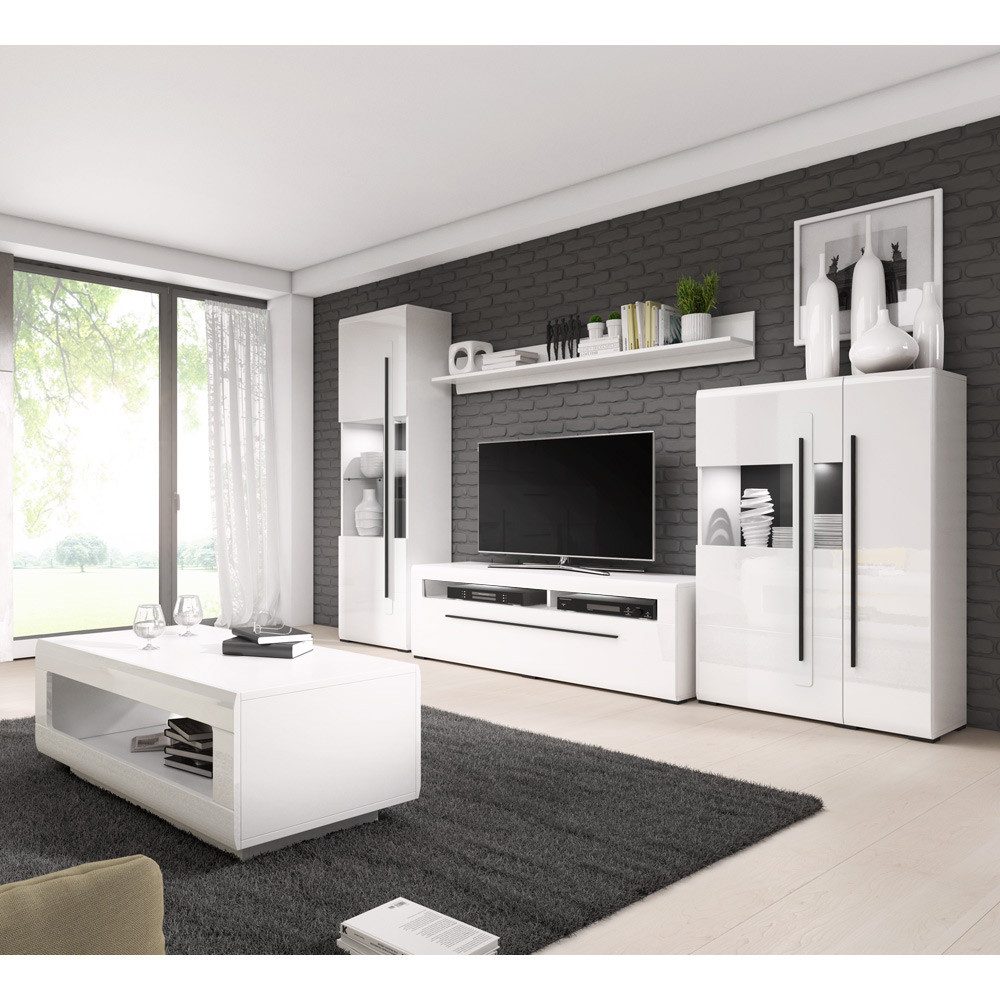 Lomadox Wohnwand TURDA-83, (5-St), moderner Stil inkl. LED Beleuchtung und Couchtisch