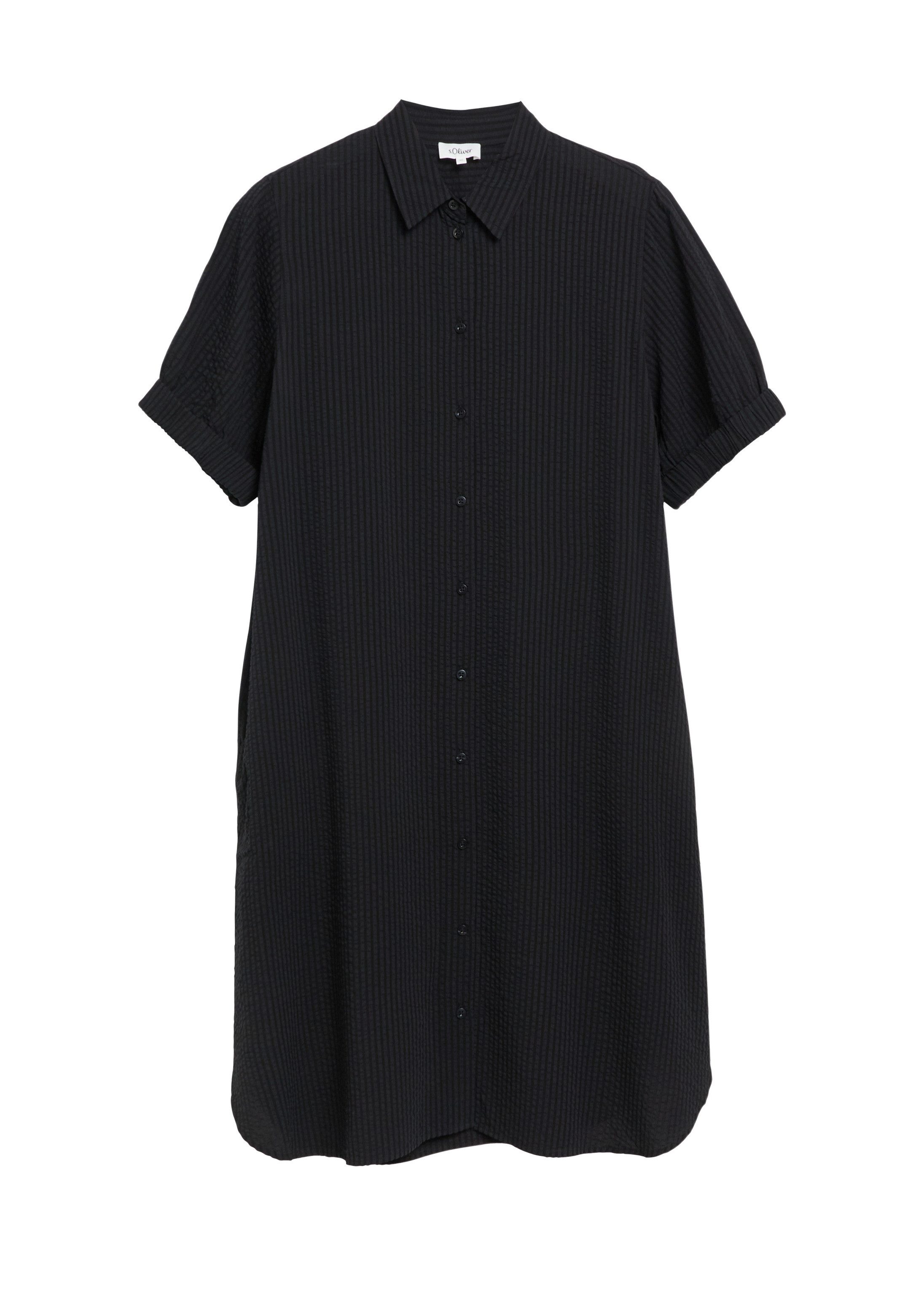 s.Oliver Midikleid Kleid Strukturiertes Hemdblusenkleid