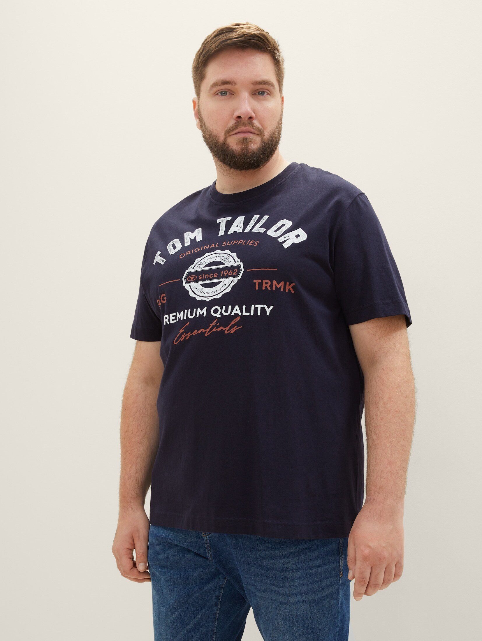 TOM TAILOR PLUS T-Shirt T-Shirt Plus Size - T-Shirt mit Logo Print günstig online kaufen