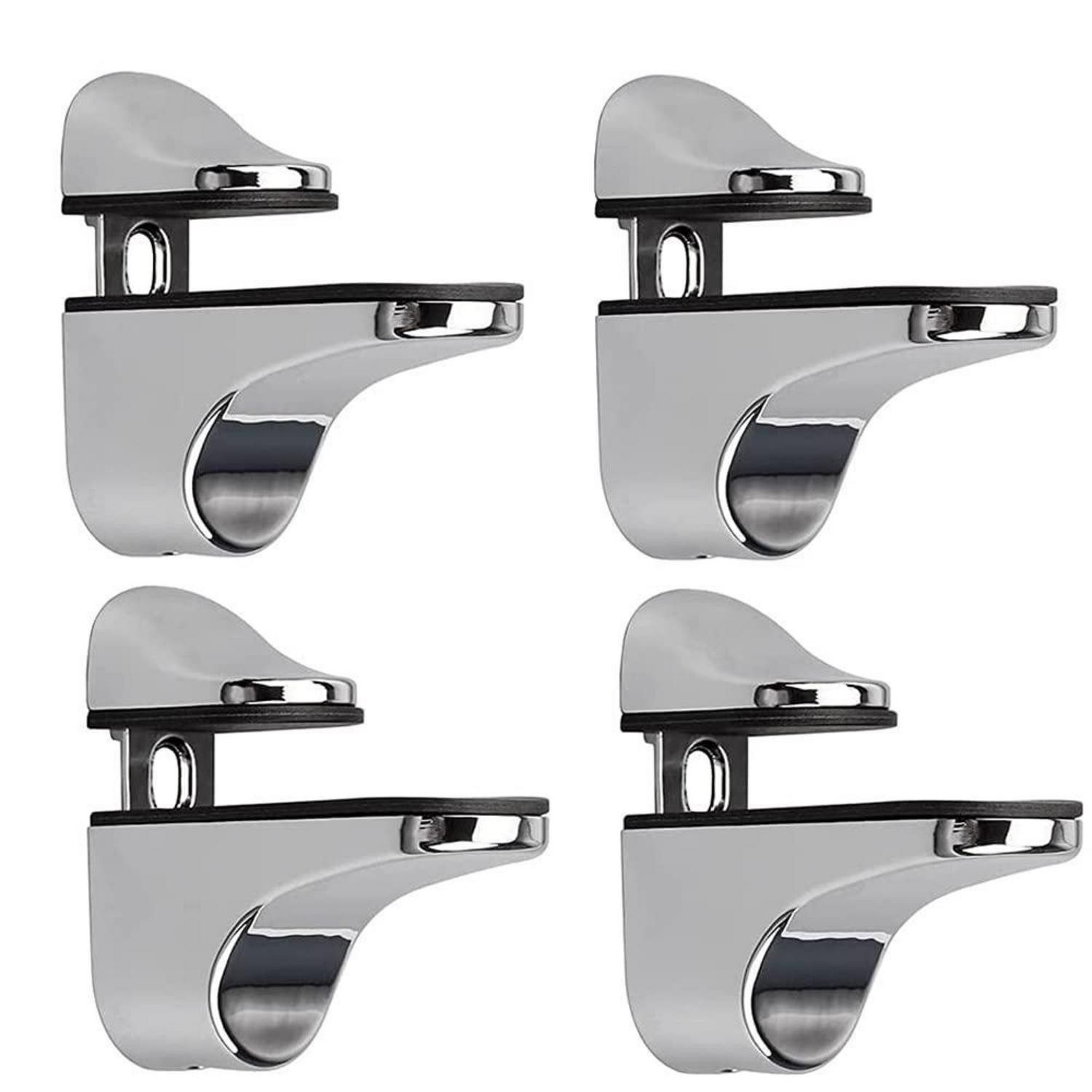 LuxusKollektion Wandregalhalter Verstellbare Glasregalhalterung 4er Set, 4-tlg.