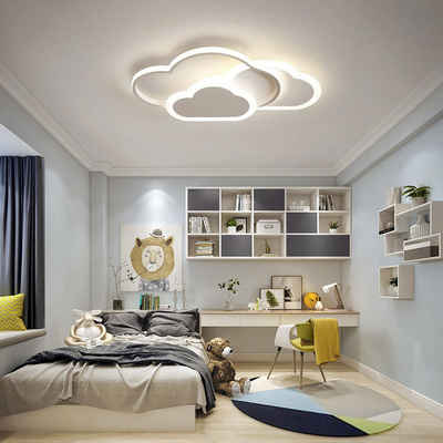 Daskoo Плафони Wolkenform LED Deckenlampe mit Fernbedienung Dimmbar Schlafzimmer, LED fest integriert, Warmweiß/Neutralweiß/Kaltweiß, LED Deckenleuchte, Stufenloses Dimmen