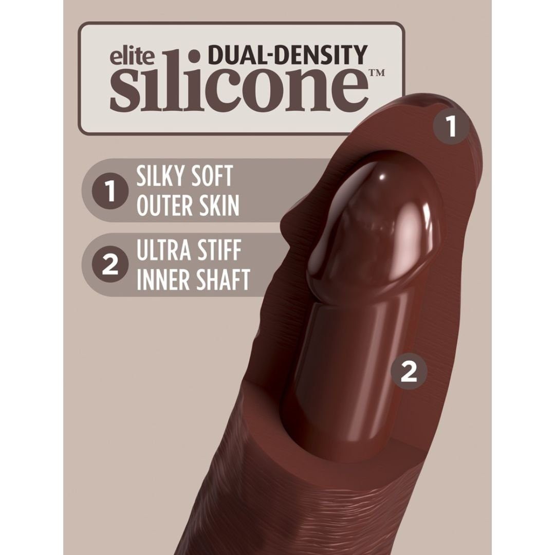 Silicone Cock 9" Vibrating+Dual Dunkel Density Dildo KING COCK