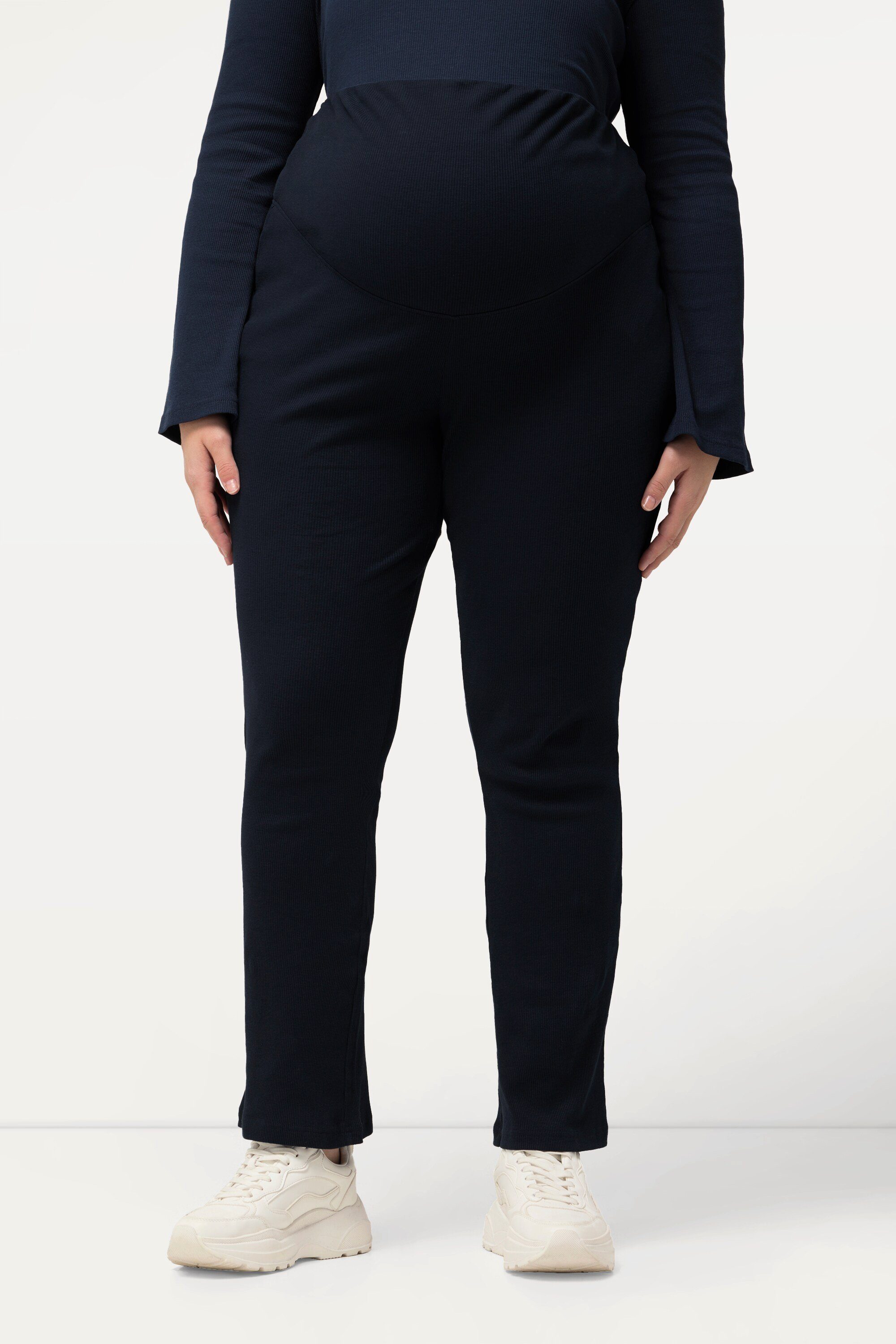 Ulla Popken Leggings Jerseyhose Rippjersey Elastikbund Schlag Schwangerscha günstig online kaufen