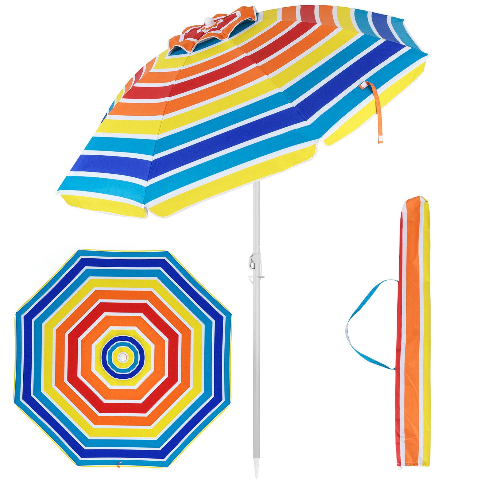 KOMFOTTEU Sonnenschirm 200 cm Strandschirm, aus günstig online kaufen