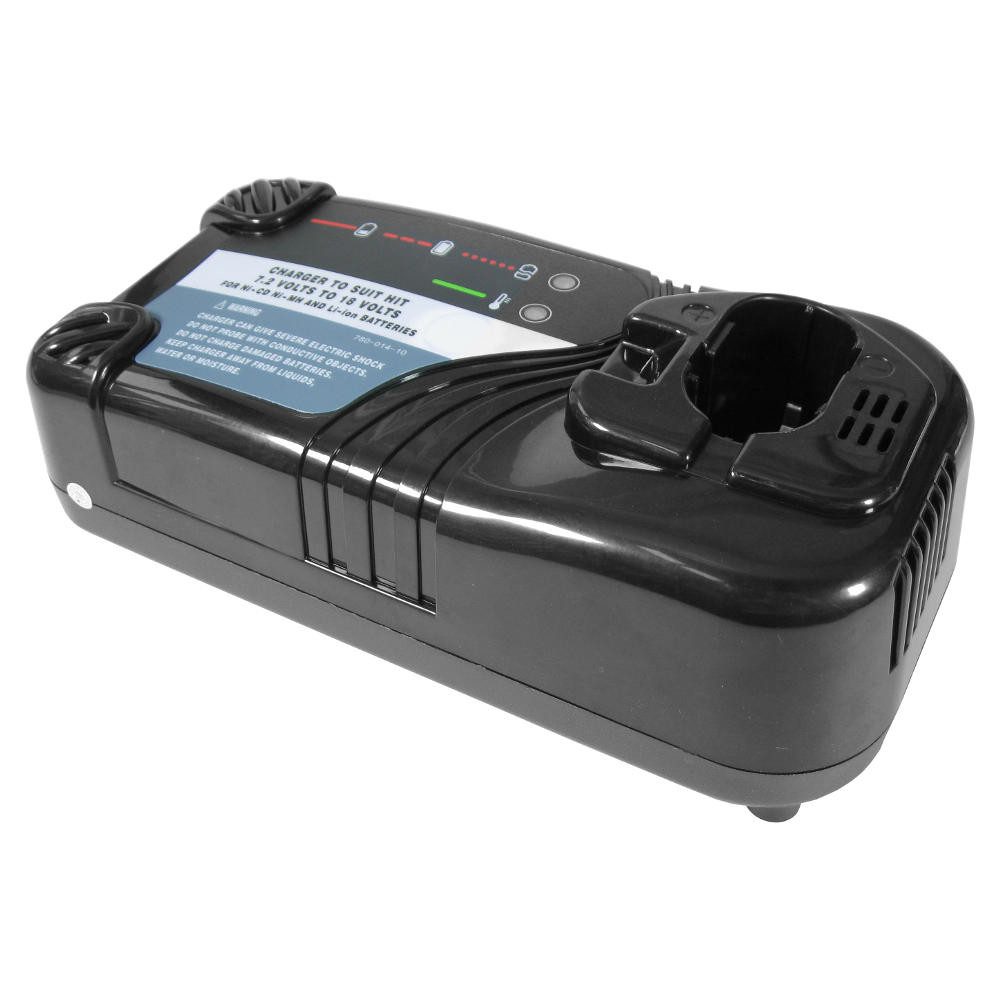 Trade-Shop Ladegerät 7,2V-18V passend für Hitachi UB18DL UB2D UB3D UB5D UC12SC Akku-Ladestation (1500.00 mA, Geeignet für Ni-Cd, Ni-MH und Li-Ion Akkus / LED-Ladestandsanzeige)