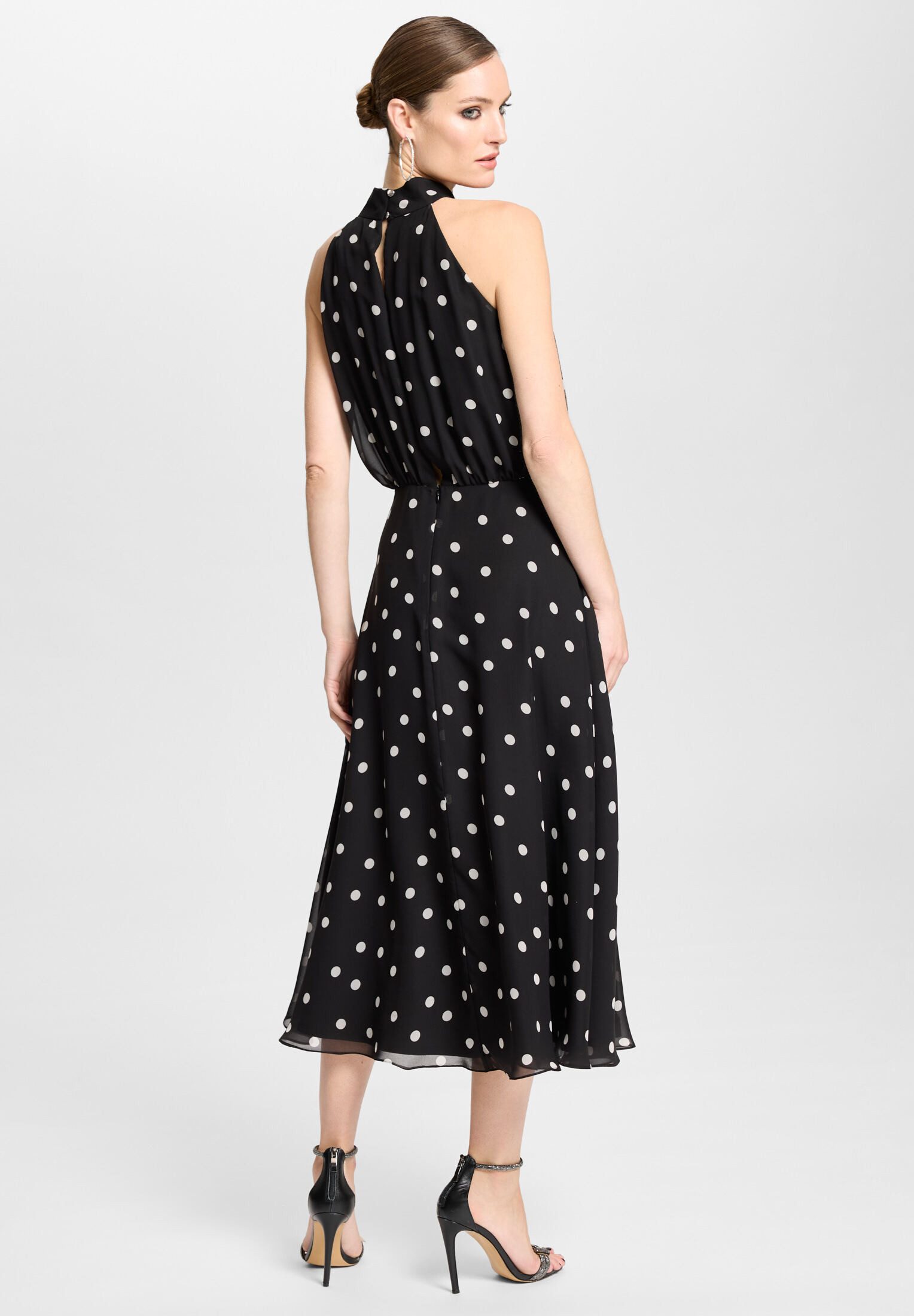 SWING Cocktailkleid - Cocktailkleid mit Polka Dots Taillierter Schnitt mit fließendem Rockteil