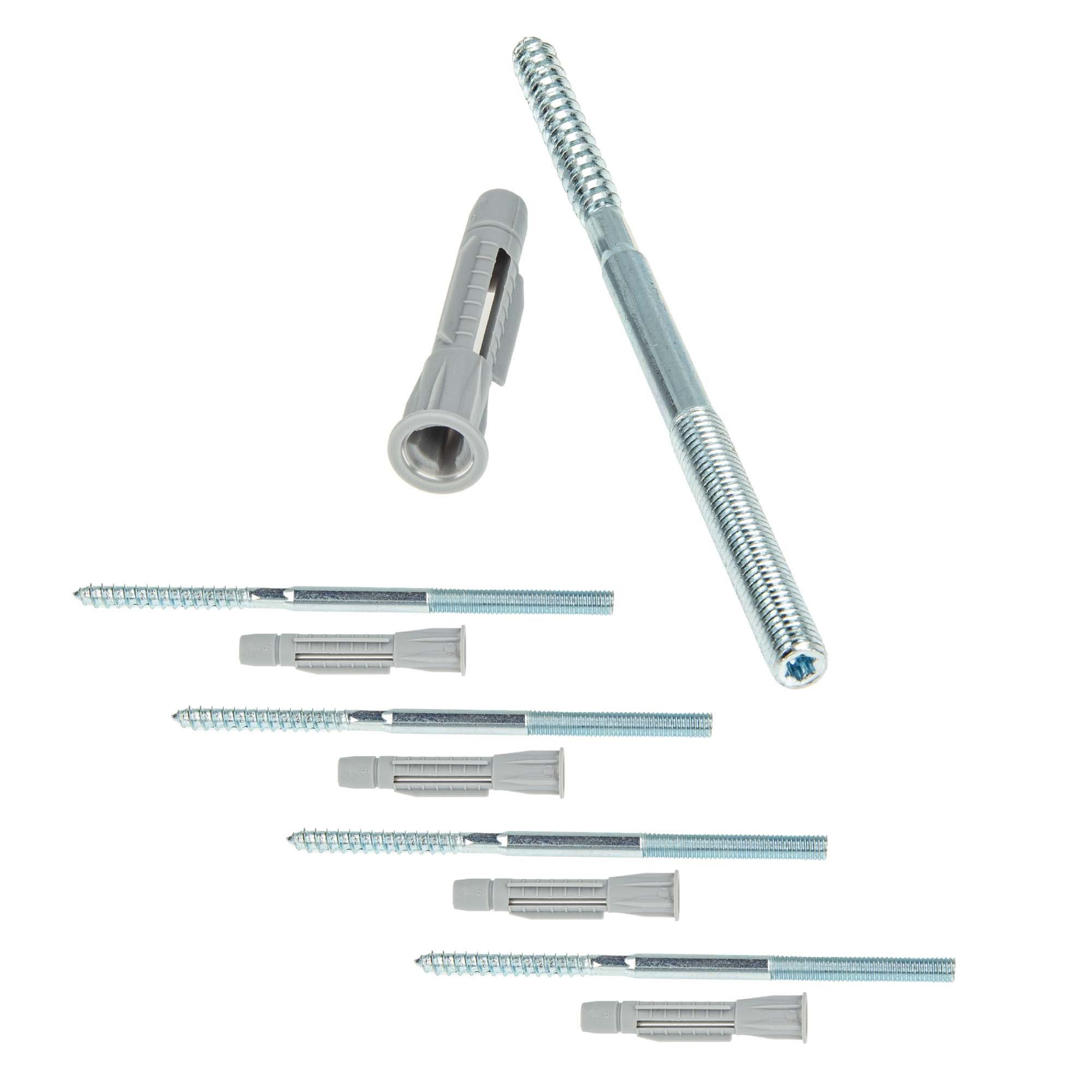 tecuro Stockschraube Stockschraube M8 / M10 - Stahl verzinkt, mit Universal Hohlraumdübel
