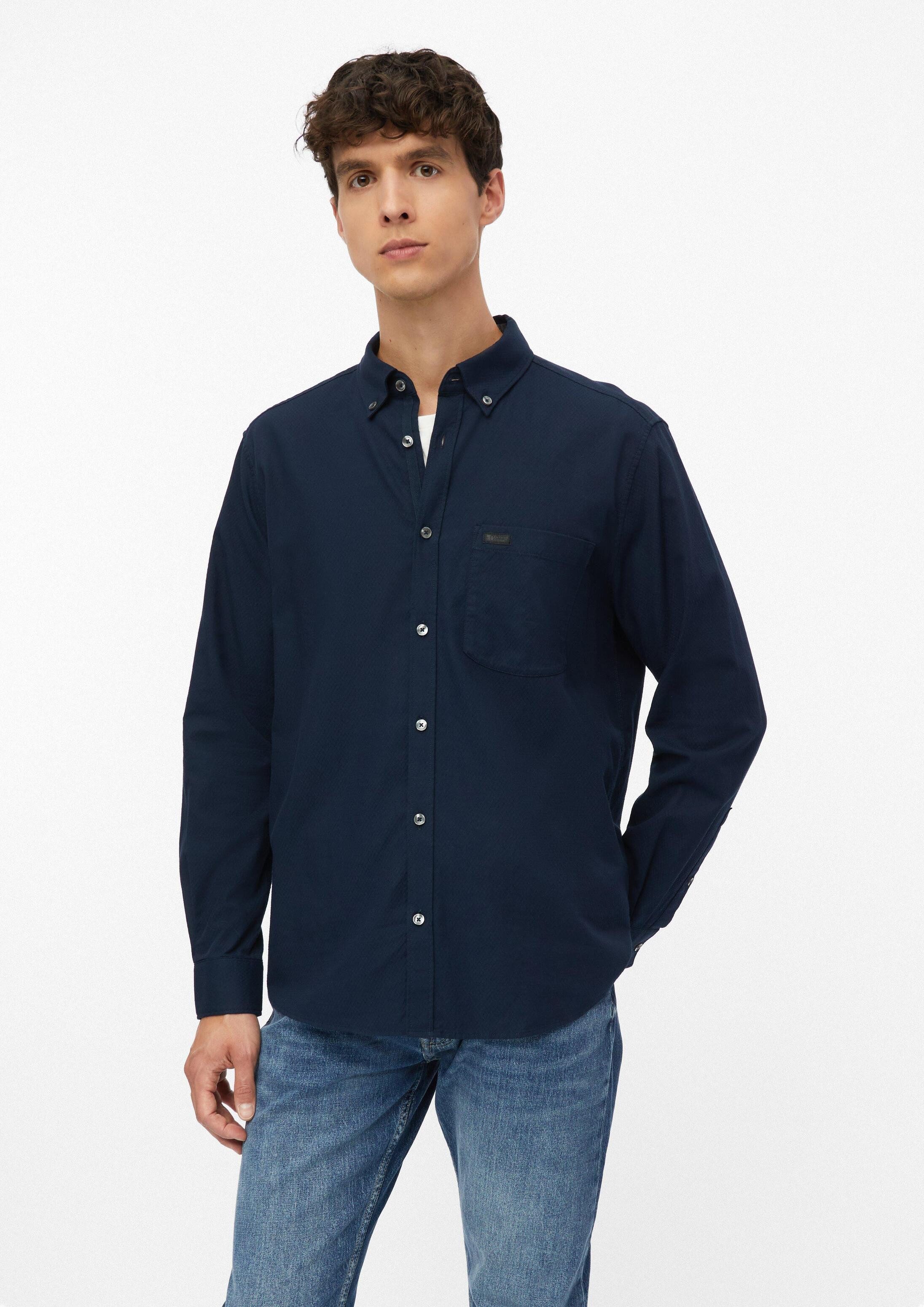 s.Oliver Langarmhemd Hemd Regular Fit: Fein strukturiertes Hemd mit Button-Down-Kragen