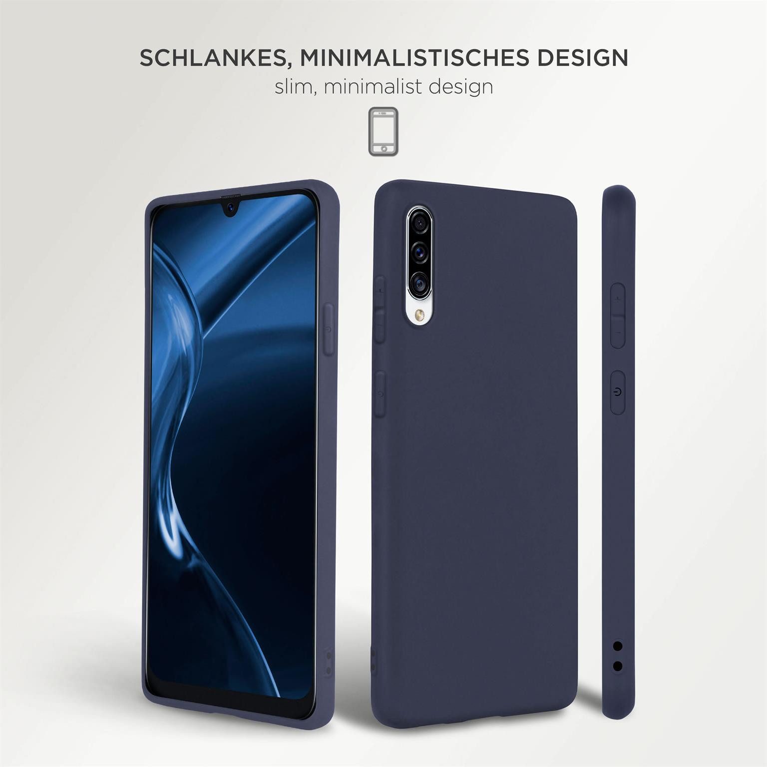 ONEFLOW Handyhülle für Samsung Galaxy A30s Hülle Dünn SlimShield Pro Blau 6,4 Zoll, Backcover TPU Case Handyhülle minimalistisch Schutzhülle Erhöhter Rand