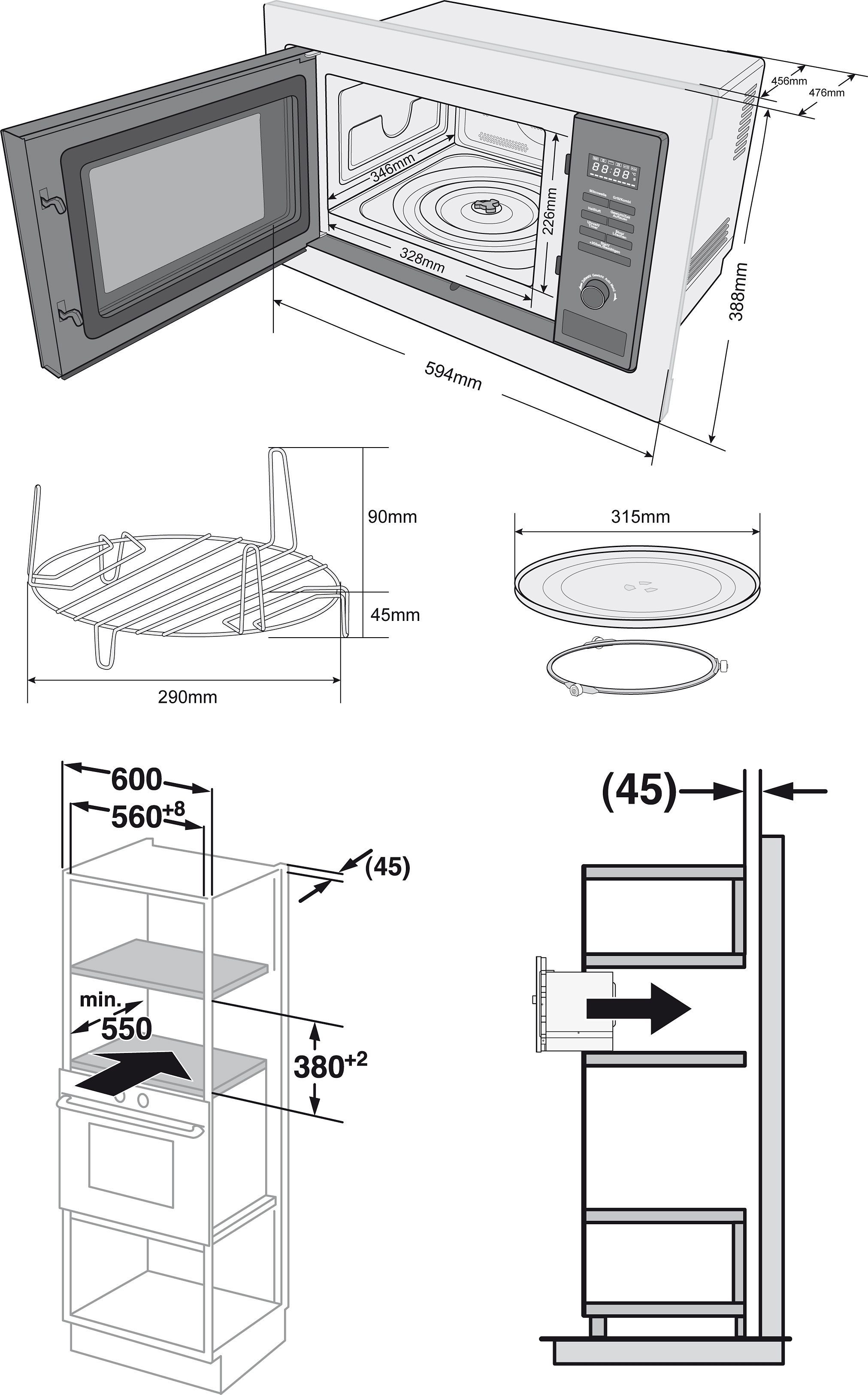 Privileg Einbau-Mikrowelle AC 925 BVE, Mikrowelle