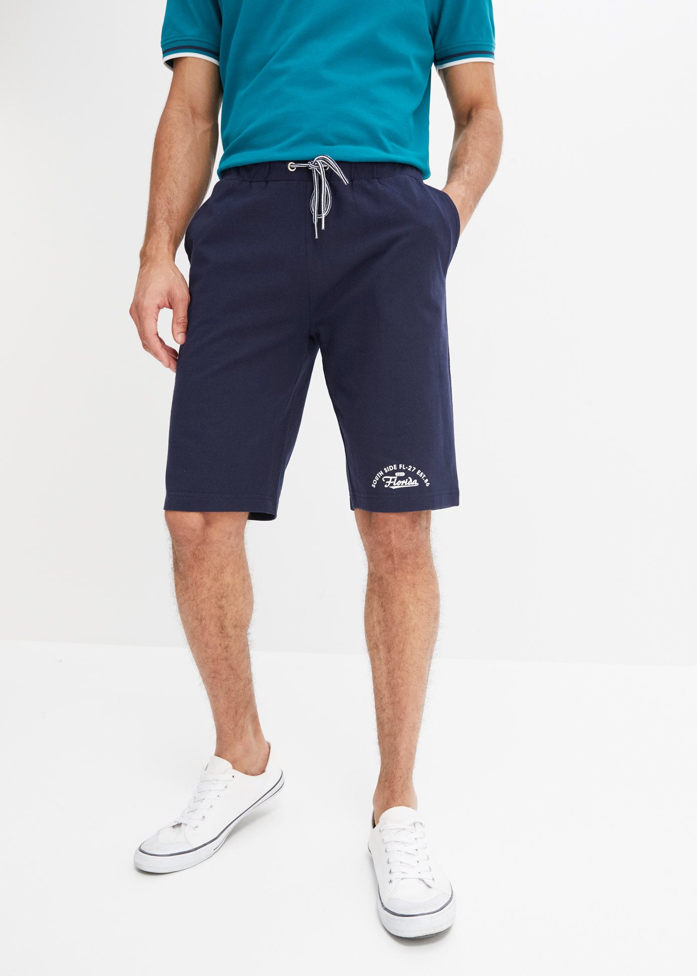 bonprix Bermudas aus Baumwolle, mit Kordelverschluss, Regular Fit