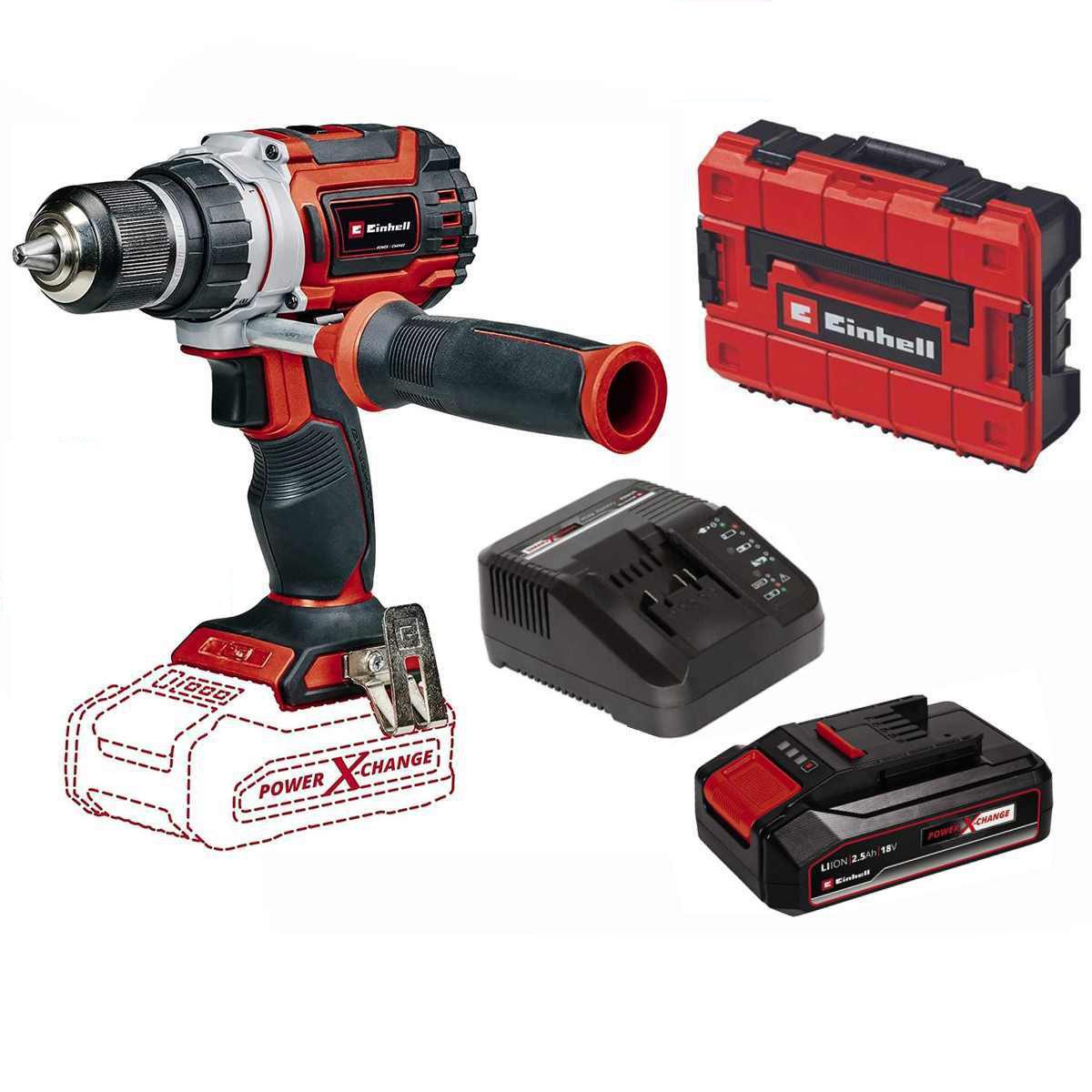 Einhell Akku-Schrauber Bohrschrauber TP-CD 18/60 Li BL - 18V Akku 2.5 Ah + E-Case