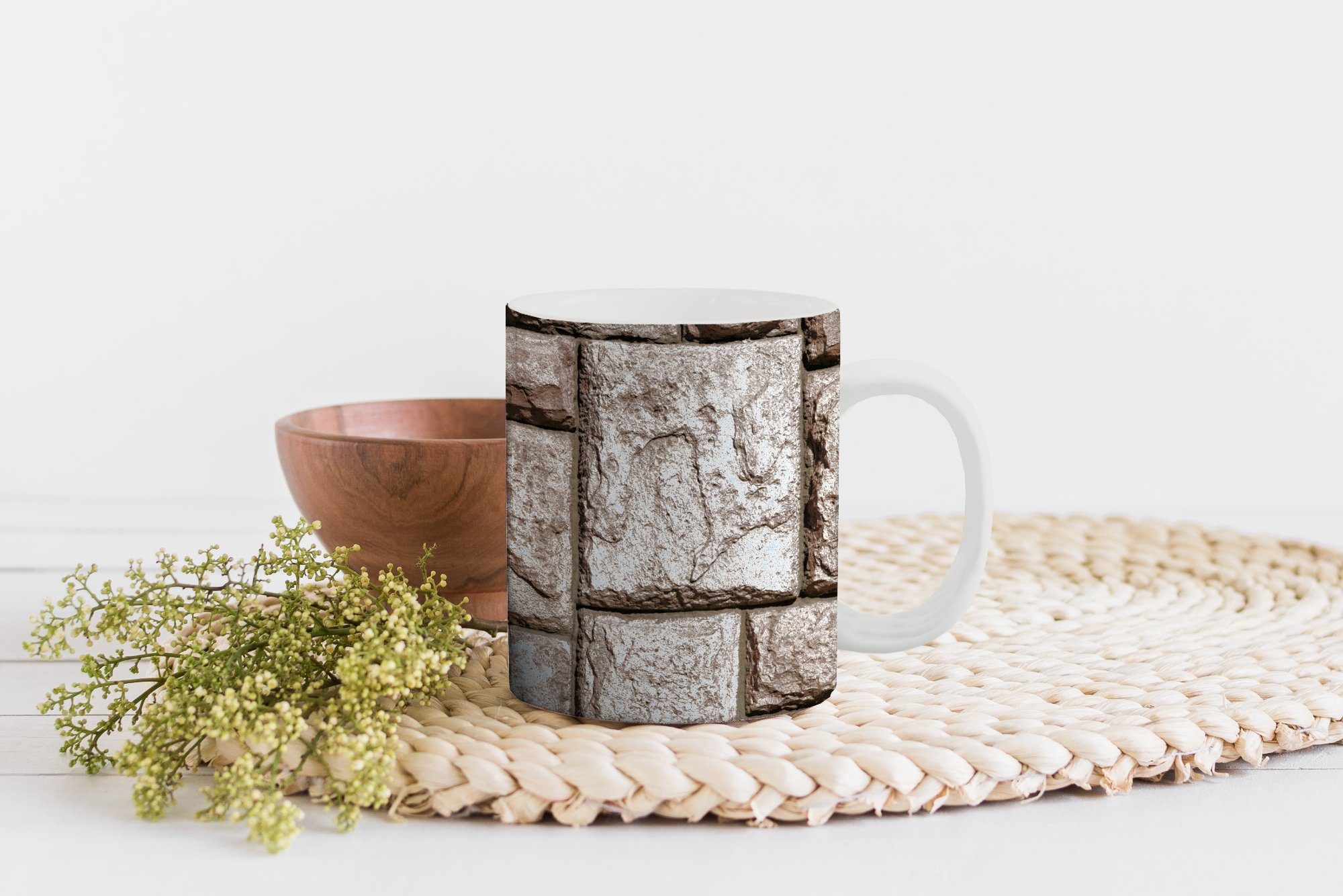 Mauer Teetasse, Steinen, MuchoWow Teetasse, Becher, Geschenk mit Kaffeetassen, verschiedenen Keramik, Tasse