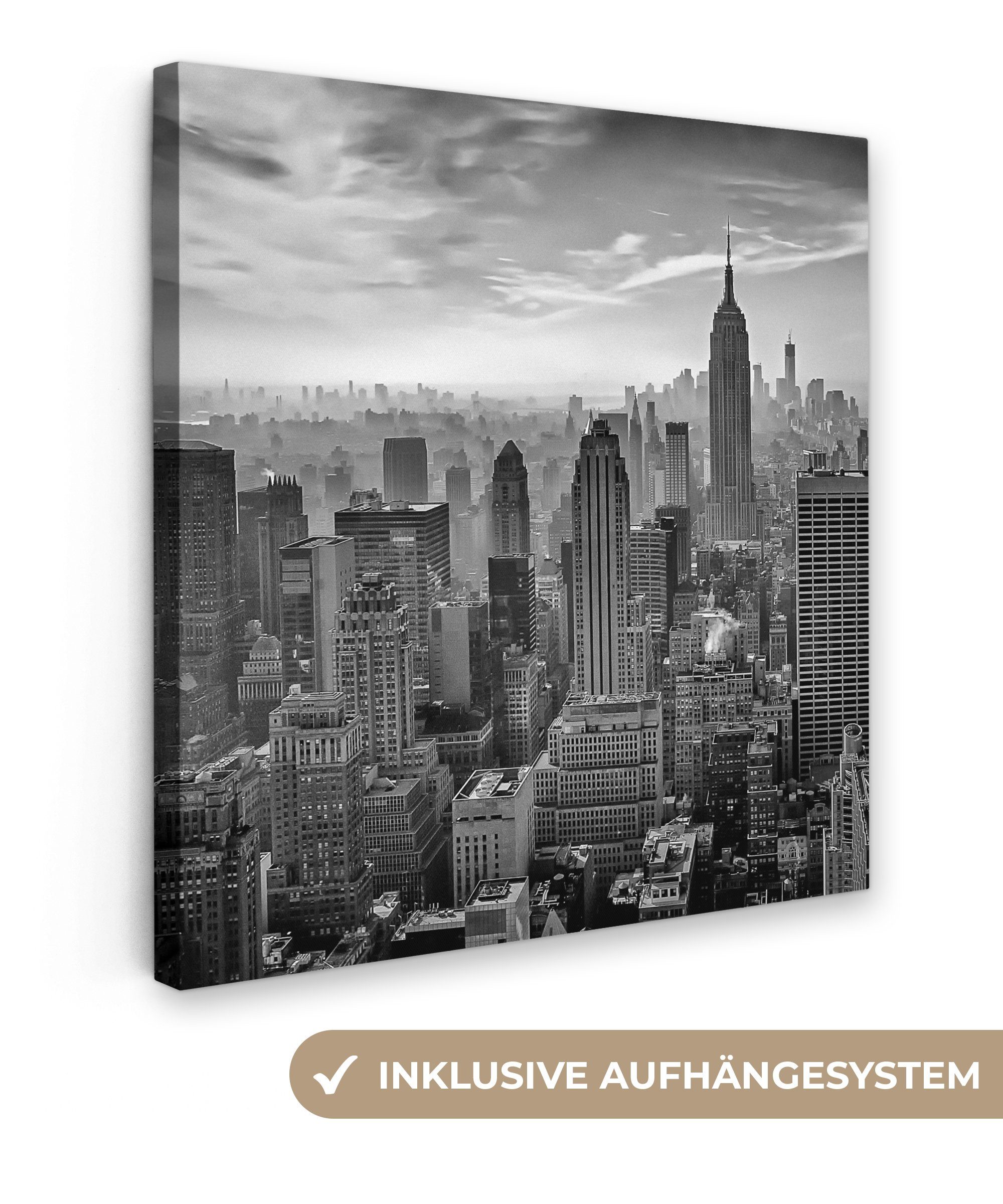 OneMillionCanvasses® Leinwandbild Architektur - Schwarz und weiß - Stadt - günstig online kaufen