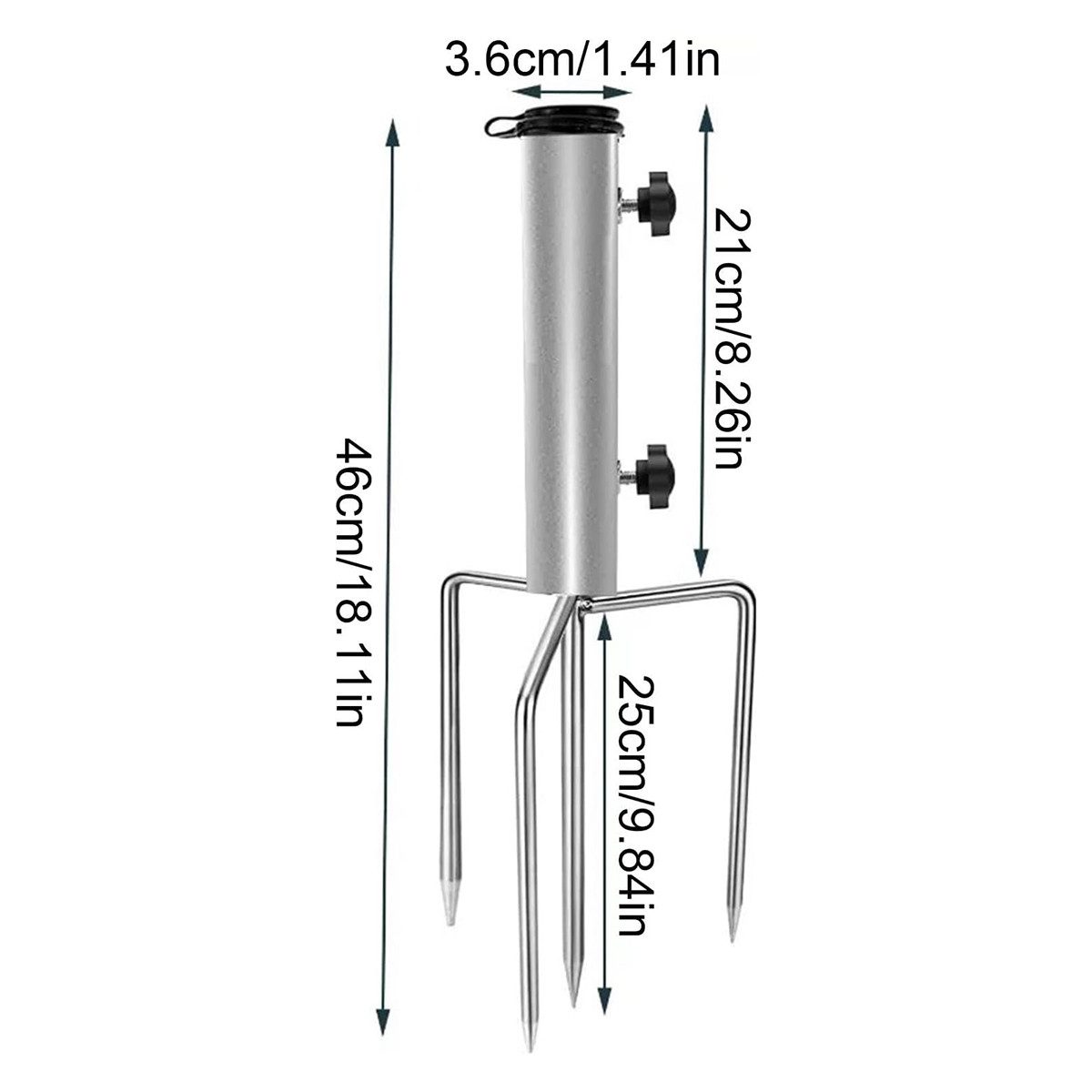 Novzep Parasol Holder, Lawn Ground Spike Parasol Stand, 1 pc.