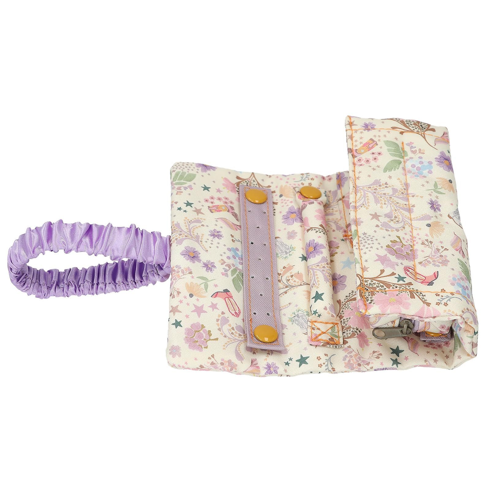 Depesche Federmäppchen TOPModel Cowgirl Roll Schmucketui Lila Creme mit Model Motiv, Blumen Muster, Mäppchen mit gerafftem Band – Bild 4 von 5