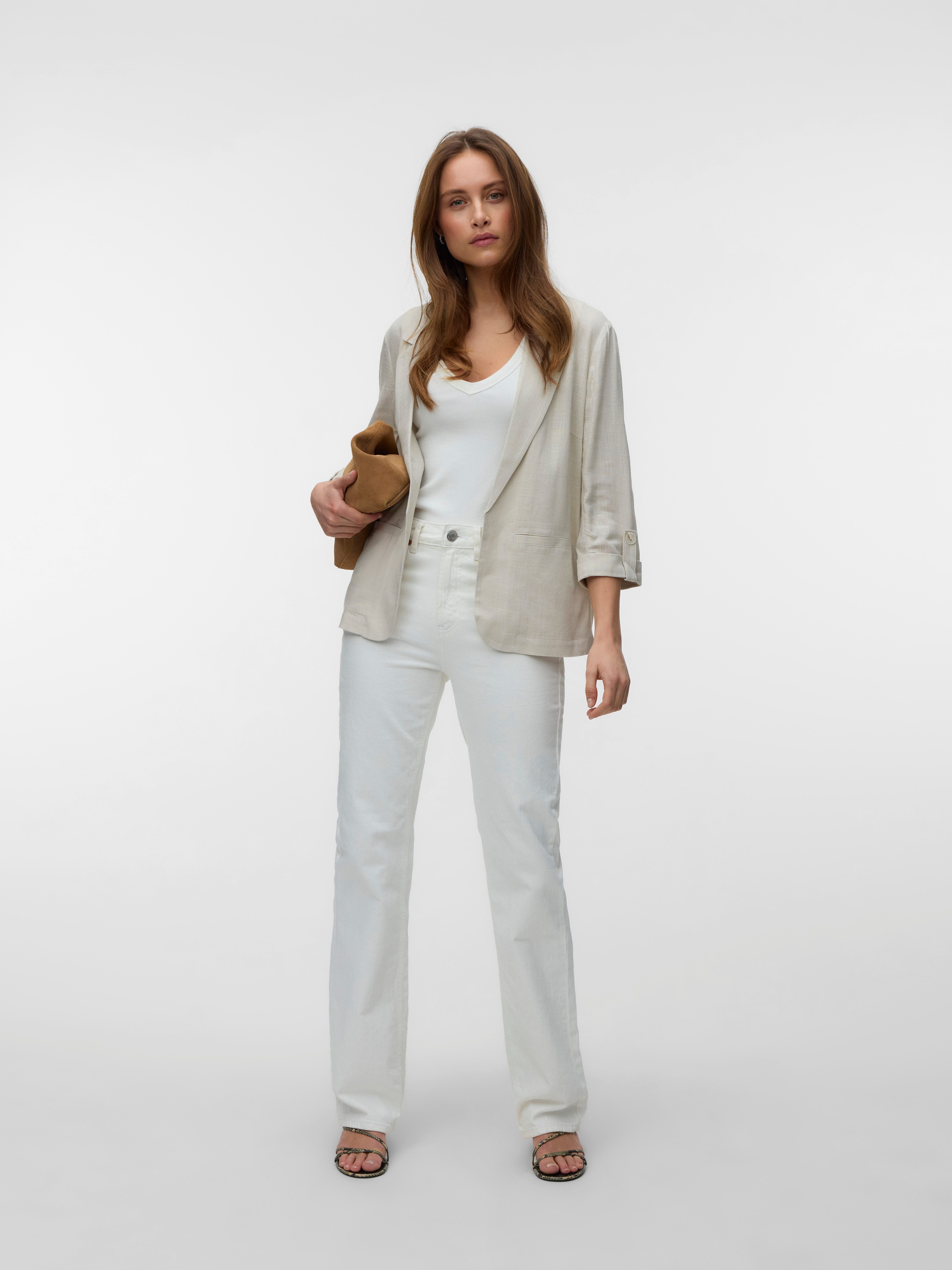 Vero Moda Longblazer VMROSIE 3/4 LOOSE BLAZER NOOS Viskosemischung, regular fit, mit Leinen