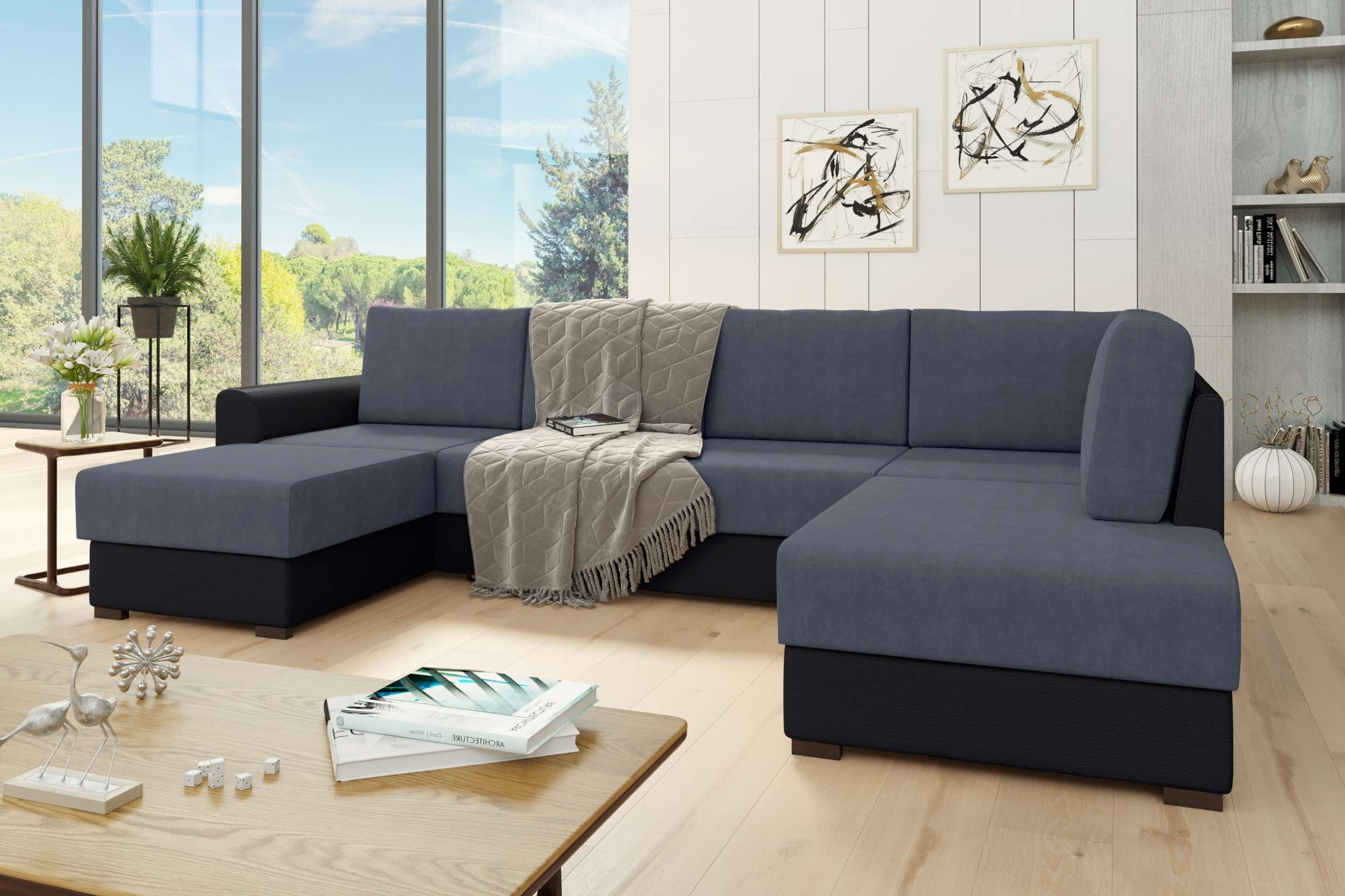 Design Modern Gabriel, bestellbar, links Stylefy rechts wahlweise mit Bettkasten, und mane Bettfunktion oder U-Form, Wohnlandschaft