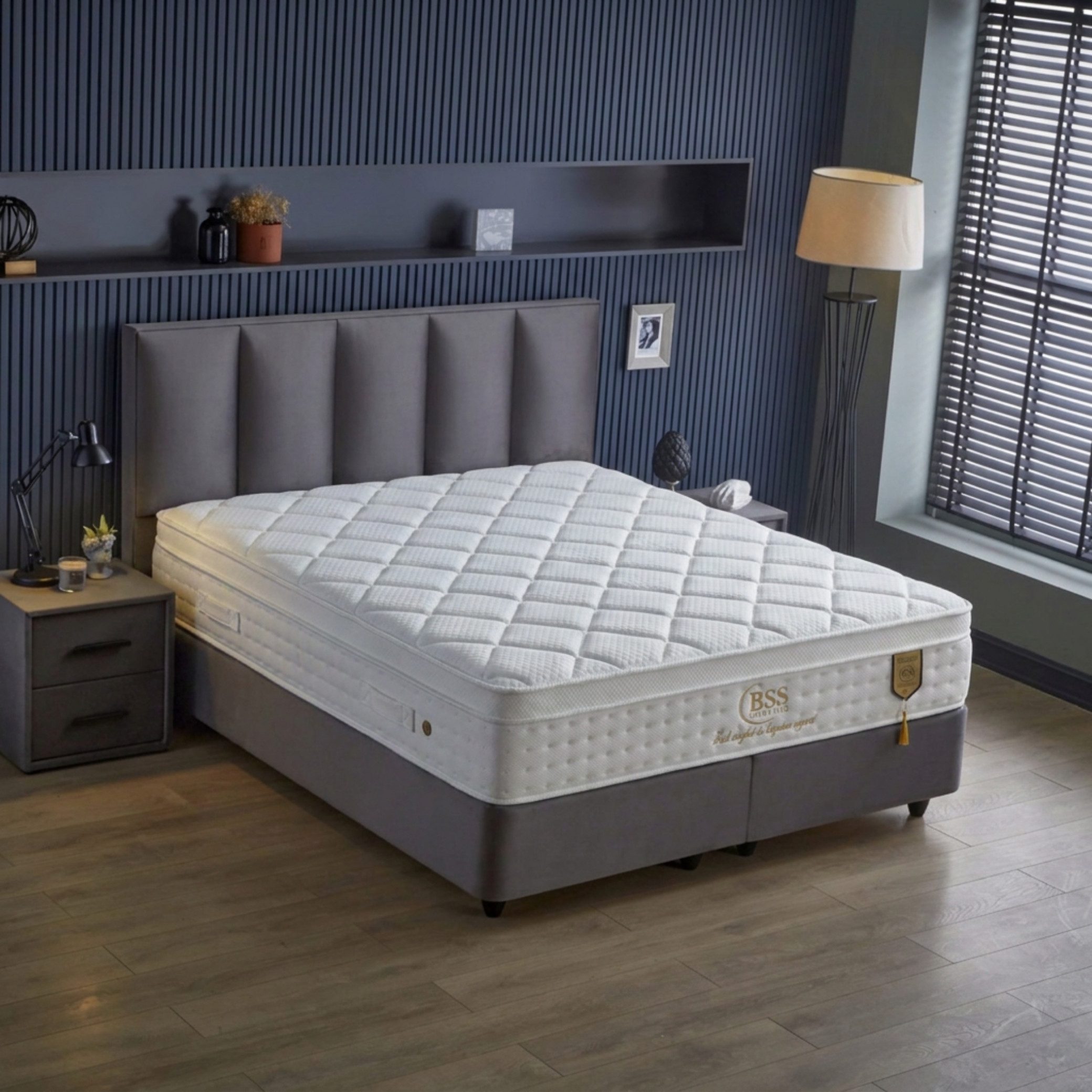 gowoll Boxspringbett BIRDY Bett Set Boxpringbett mit Matratze Stauraumbett Doppelbett (Set, 2 Bettkästen, 1 Matratze, 1 Kopfteil (Nachttisch optional), Polsterbett Kontinentalbett, dekorativem Kopfteil