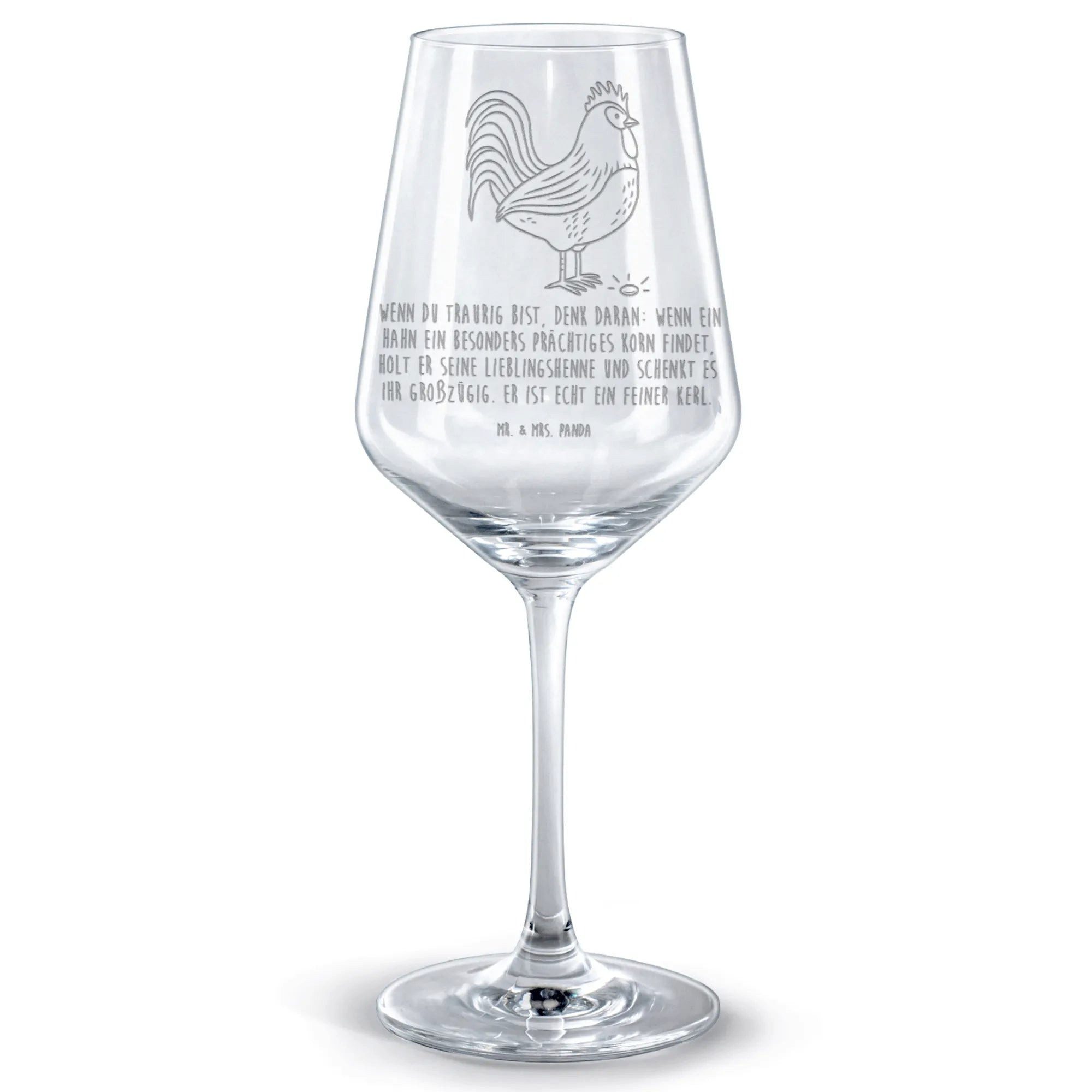 Mr. & Mrs. Panda Rotweinglas Rotwein Glas Hahn Korn, Premium Glas, Eleganz im Detail